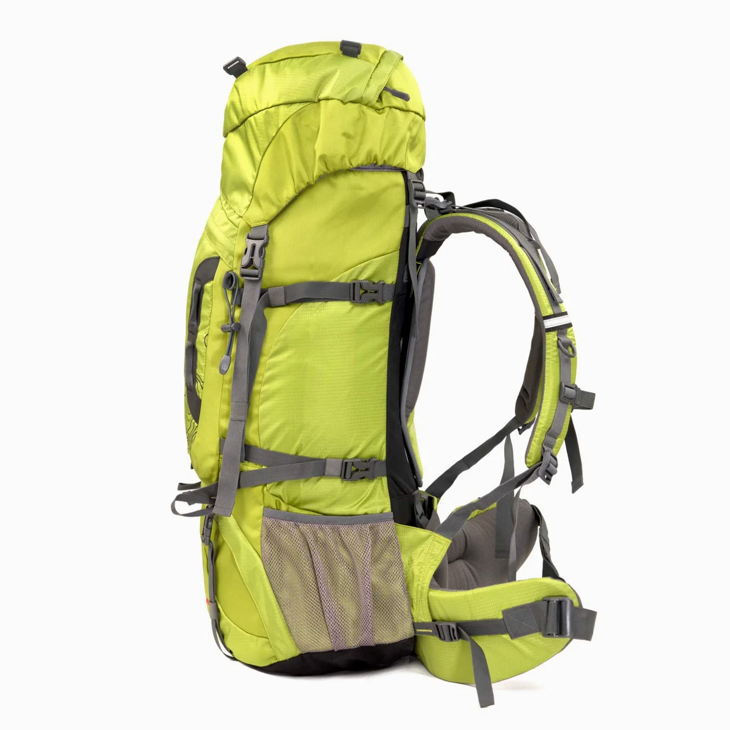 Wind Tour Outdoor 60L Mochila ligera Ripstop impermeable Trekking Bolsa Durable Sport Daypack con cubierta de lluvia para escalada senderismo ciclismo alpinismo (verde)