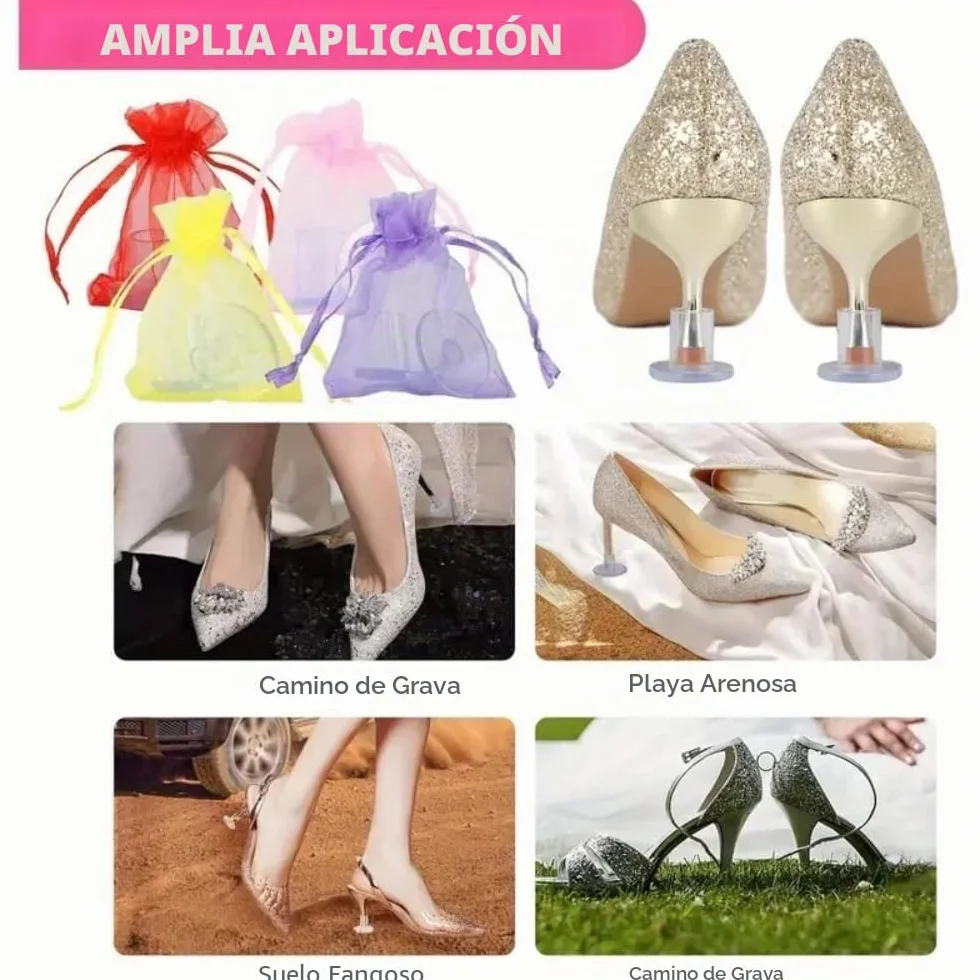 Protector De Tacón Alto Tapones Para El Talón Cubre Talón Zapatos De Mujer Blanco Tamaños XS S M L