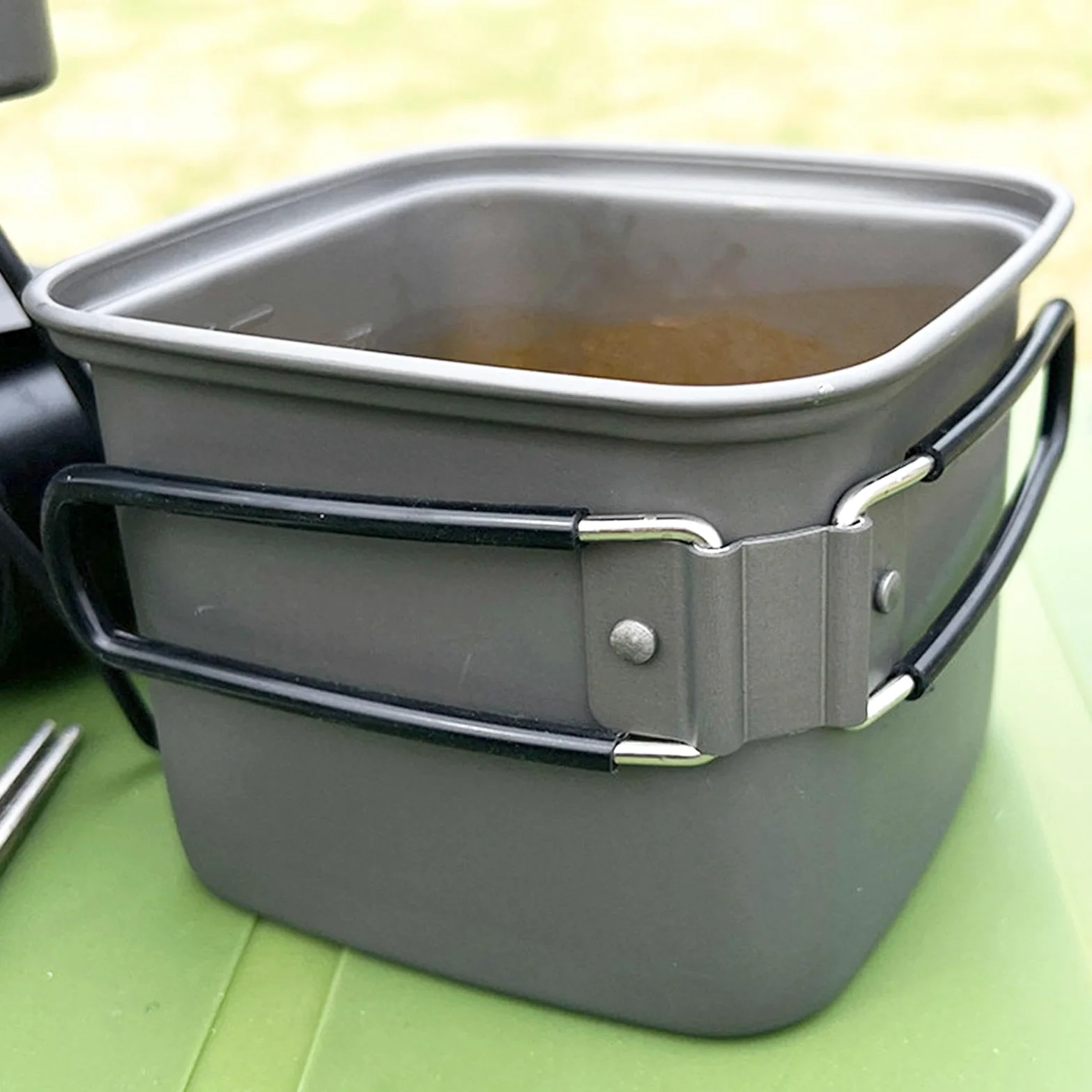 Juego de Utensilios de Cocina para Camping, ollas antiadherentes de | aluminio para exteriores, 5.12 x 5.12 x 4.92 pulgadas, accesorios de equipo de camping, utensilios de cocina multifuncionales