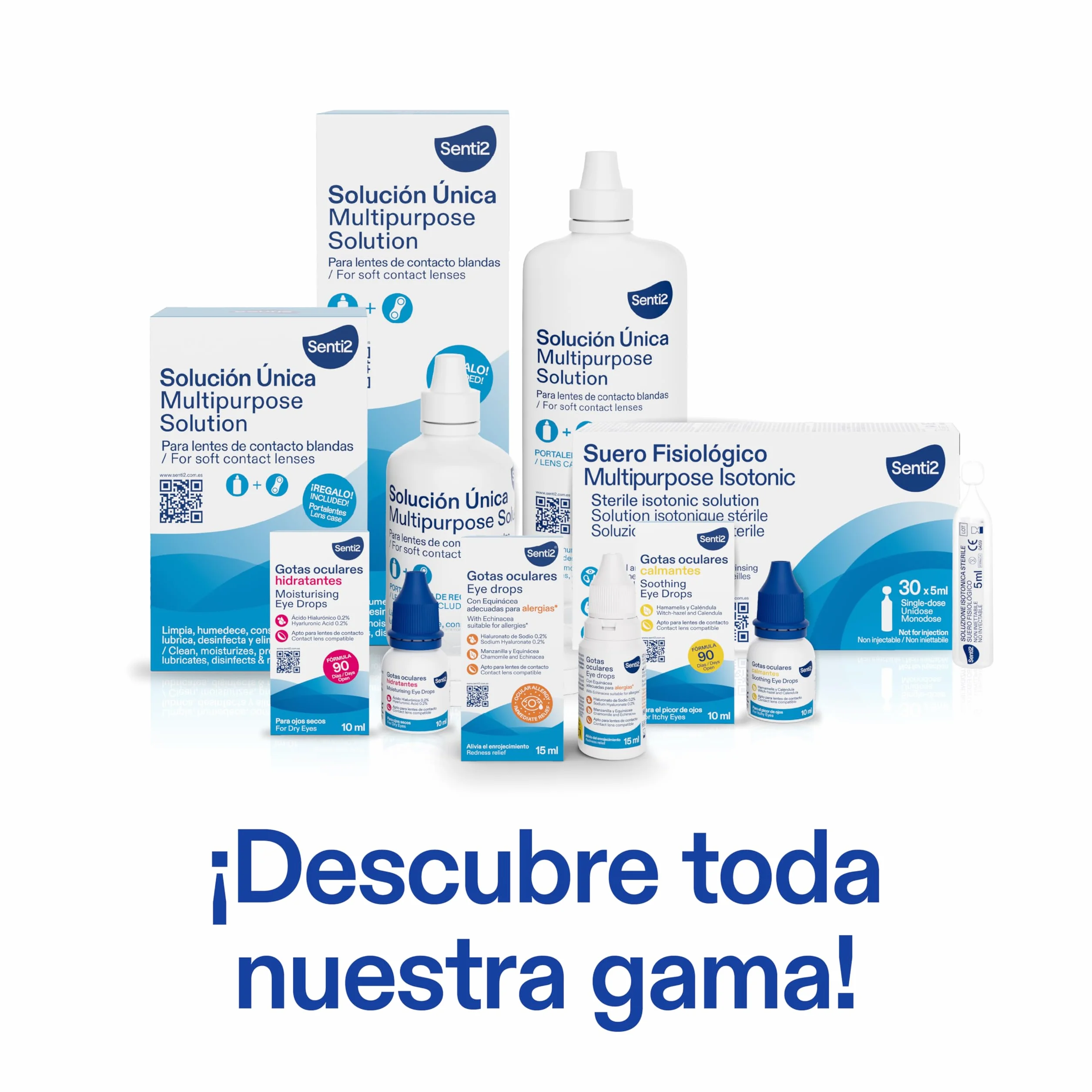 Senti2 Gotas Hidratantes para Ojos Irritados y Secos Lágrima Artificial con Ácido Hialurónico 0,2% 15 ml