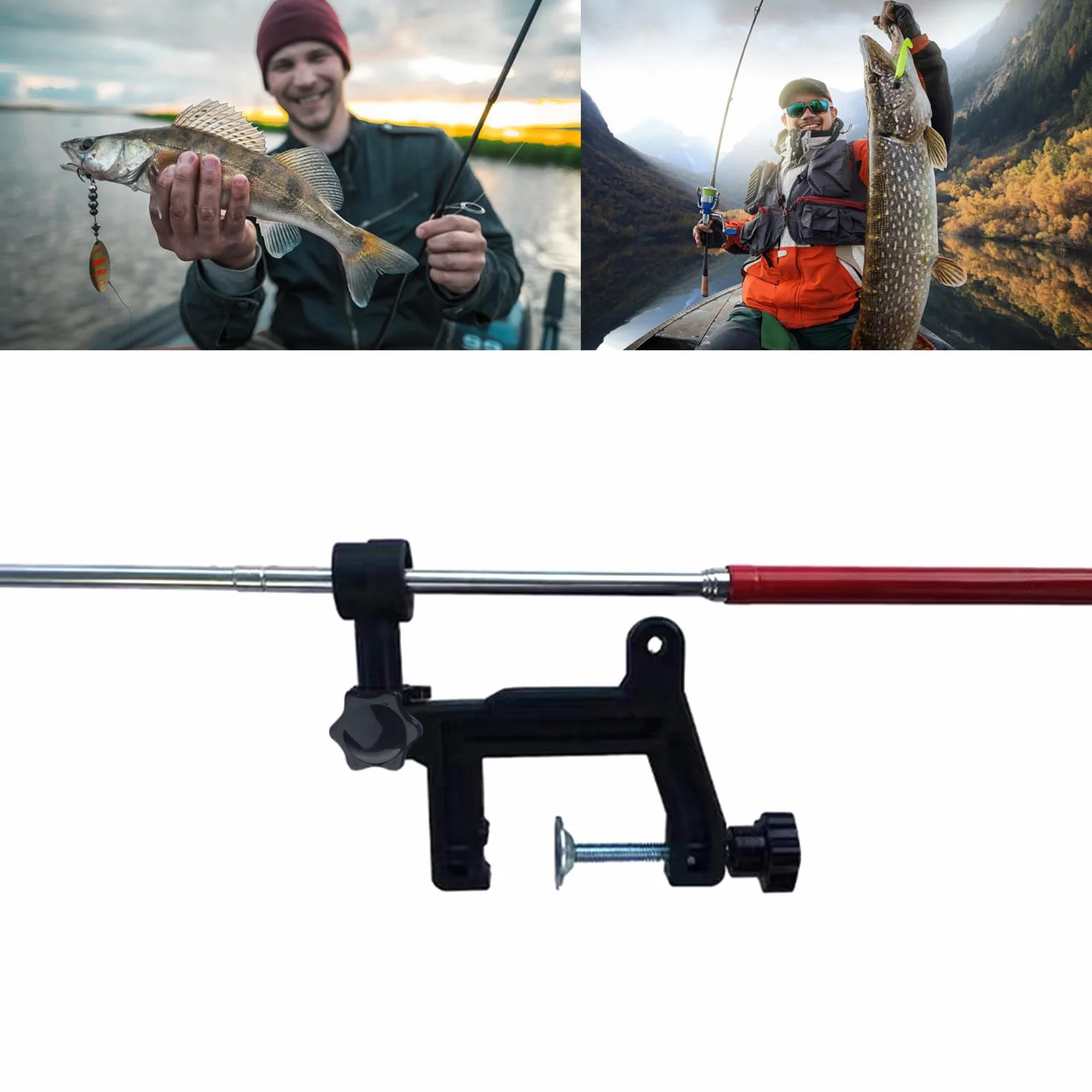 Soporte de transductor ajustable para buscador de pesca, soporte telescópico para equipo de pesca