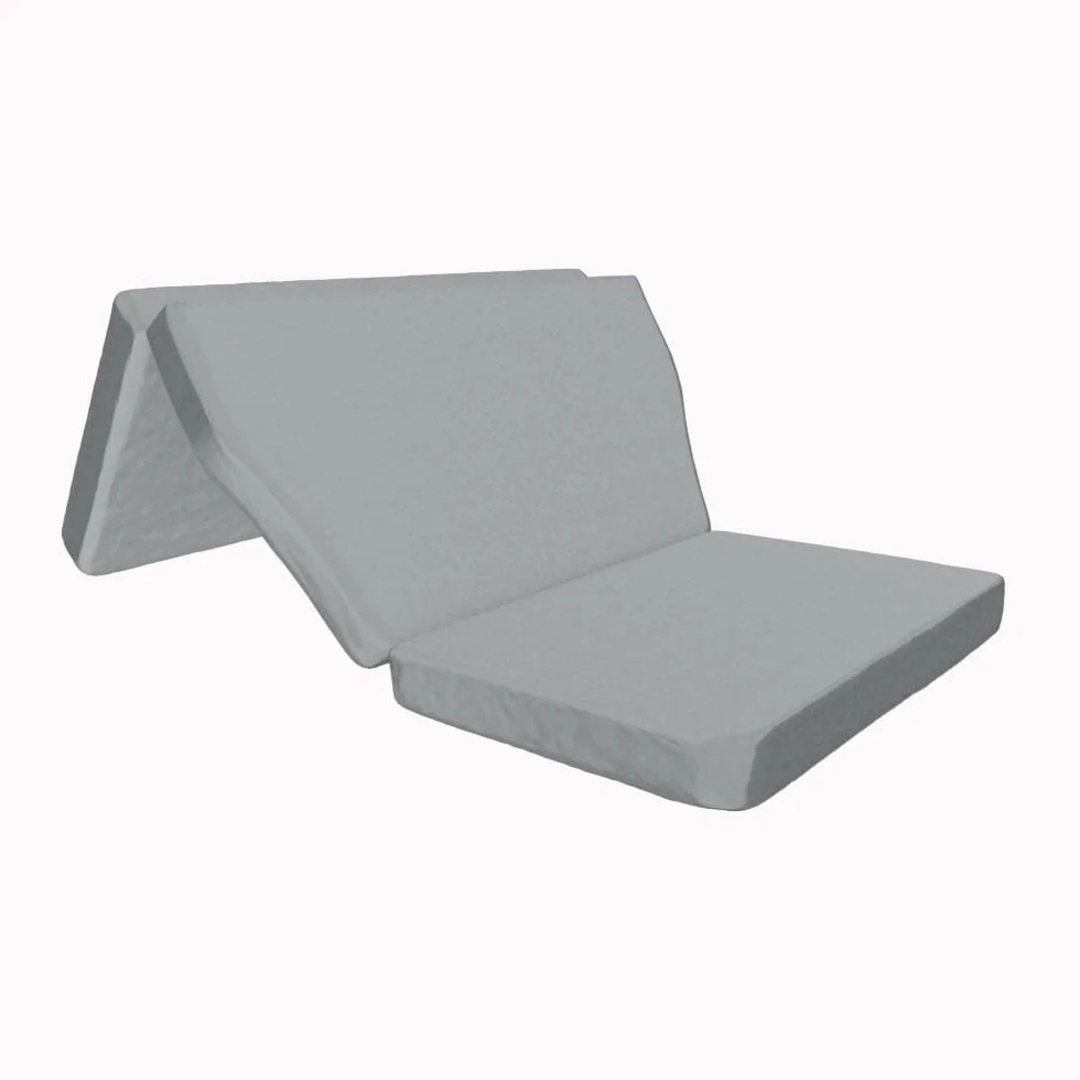 Colchón de Espuma Extra Firme Compatible con Tesla Model Y y Model 3, Plegable en 3 Partes, Tejido OEKOTEX Gris, Modo Camping-Car