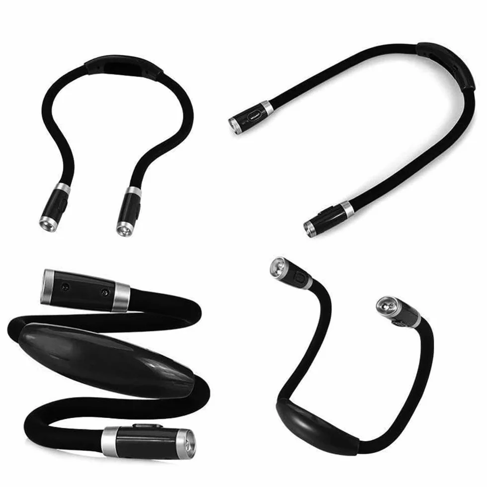 Luz LED Flexible Ajustable para Lectura, Trabajo, Manos Libres para Colgar en el Cuello, Negro