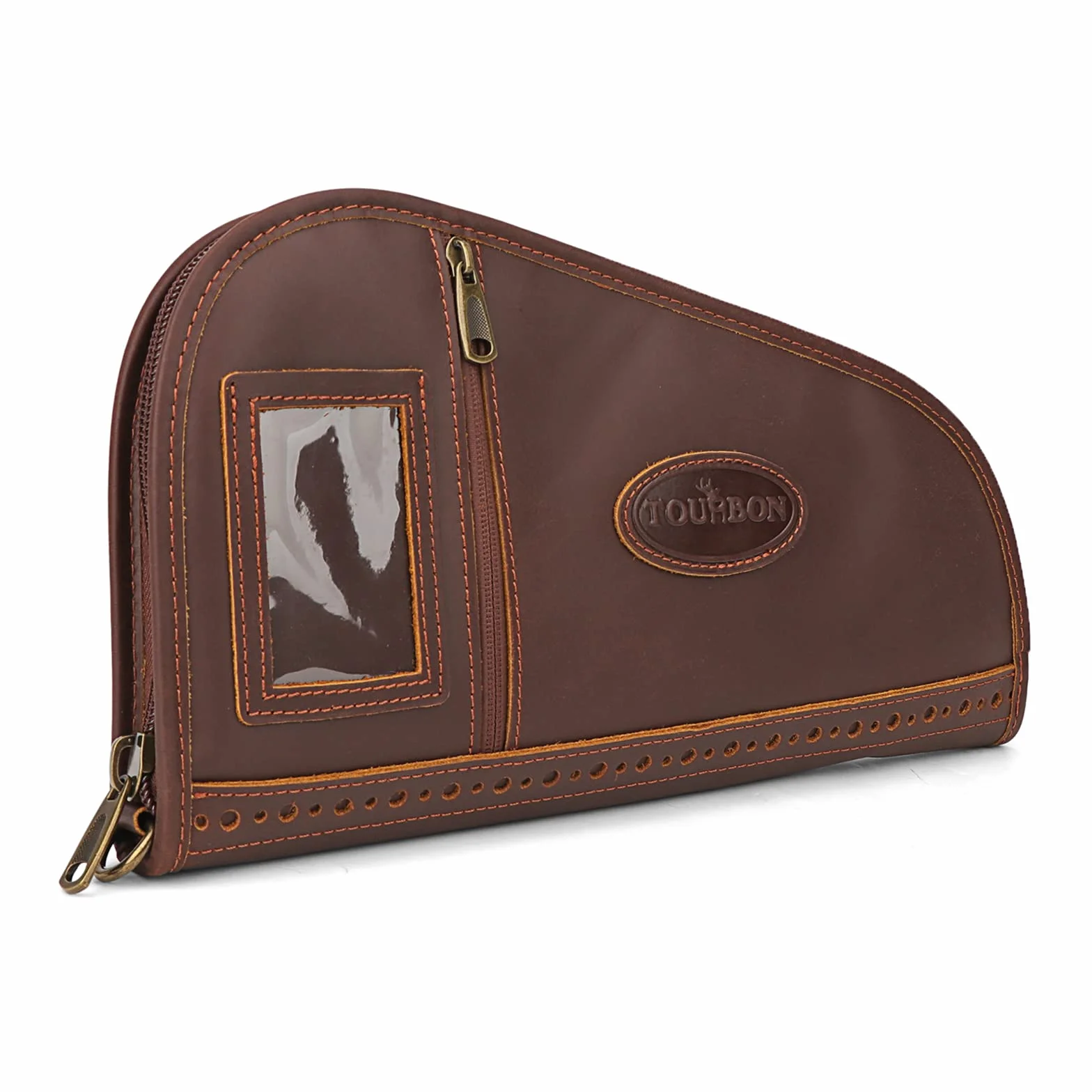 Funda de Piel auténtica para Pistola con Cremallera, Suave y Acolchada