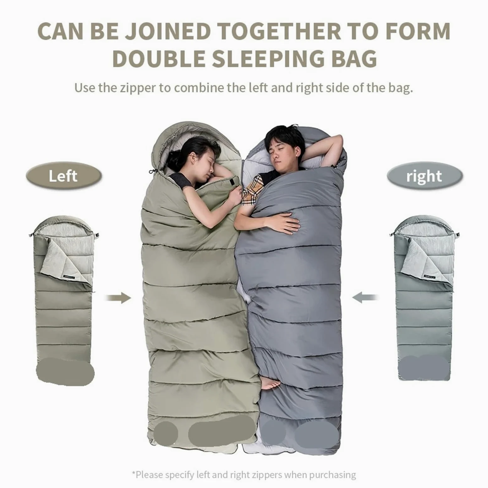Saco De Dormir Camping Saco de Dormir Ligero, Saco de Dormir Doble for Acampar, Saco de Dormir de Invierno Lavable a máquina para Senderismo, Mochilero