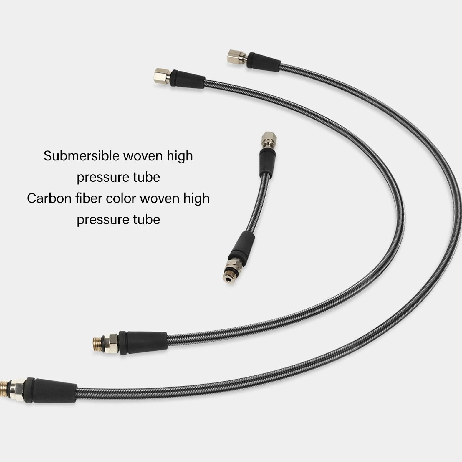 Manguera de Alta Presión, Manguera Trenzada Flexible de Buceo, Manguera Reguladora HP con Rosca 7/16 20UNF, Adaptador Trenzado de Fibra de Carbono y Aleación de Aluminio