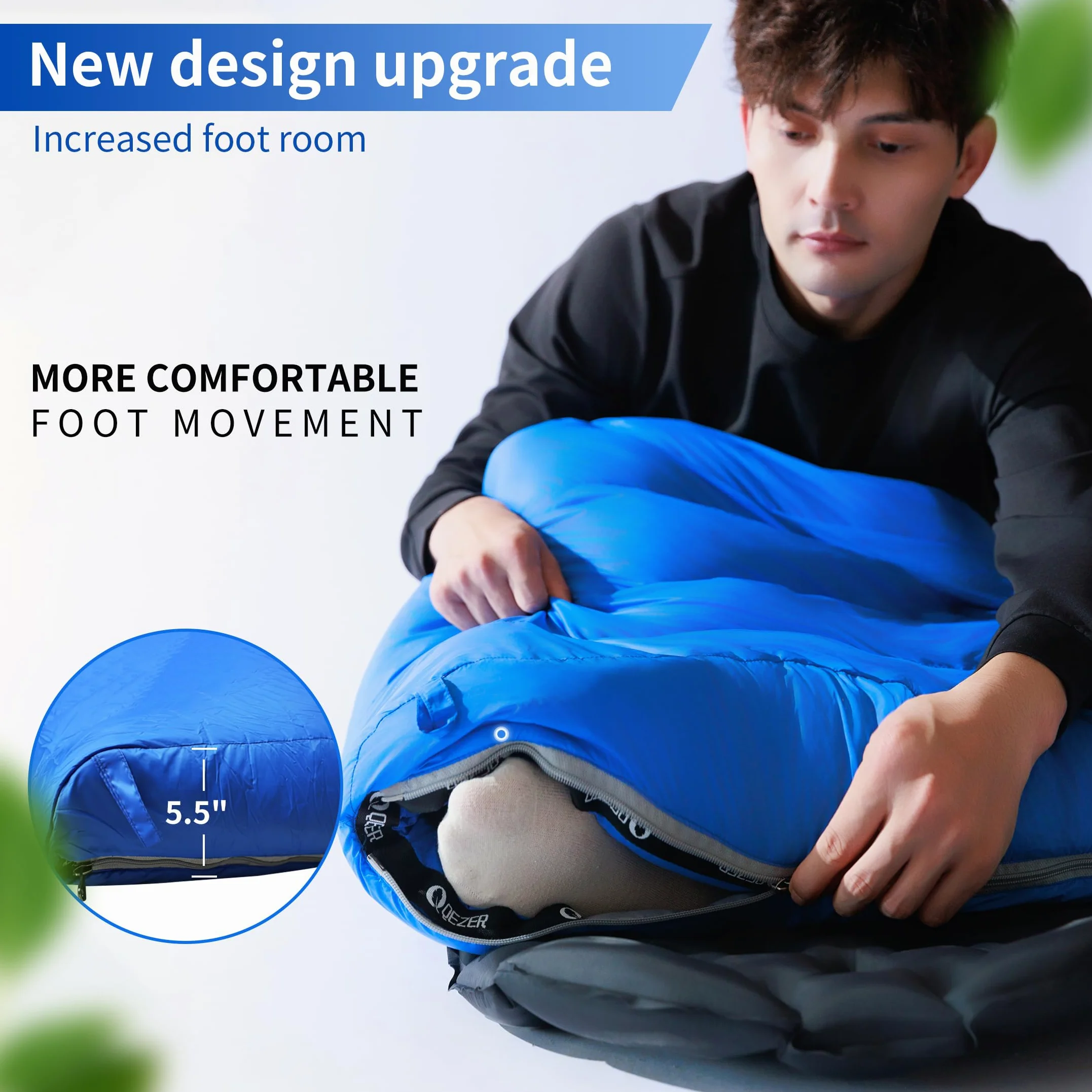 Qde-1200 Saco de Dormir Rectangular, Unisex