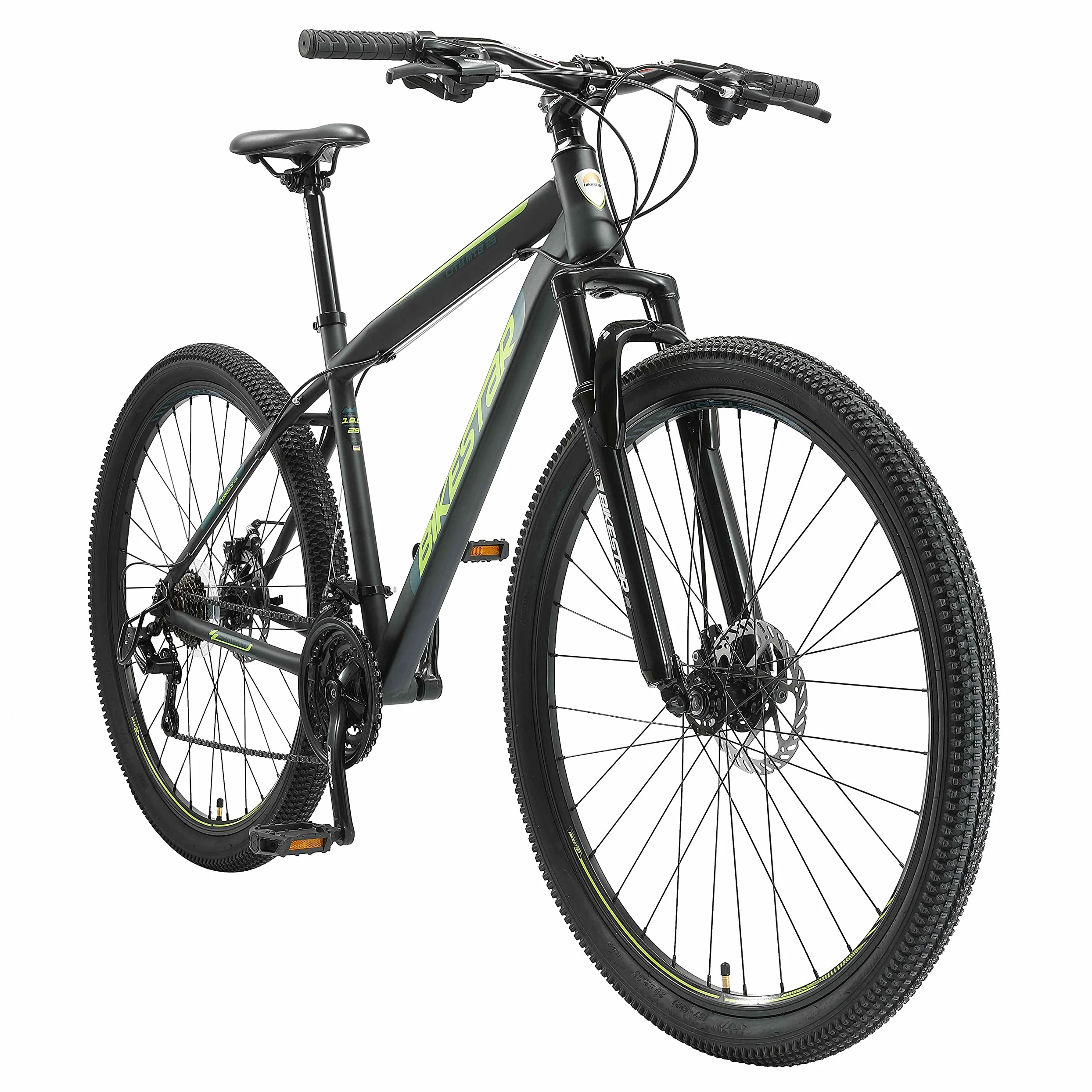 BIKESTAR Bicicleta de montaña Hardtail, 21 Marchas Shimano 26, 27.5, 29" Pulgadas | Mountainbike con Frenos de Disco Cuadro 15, 17, 19" MTB