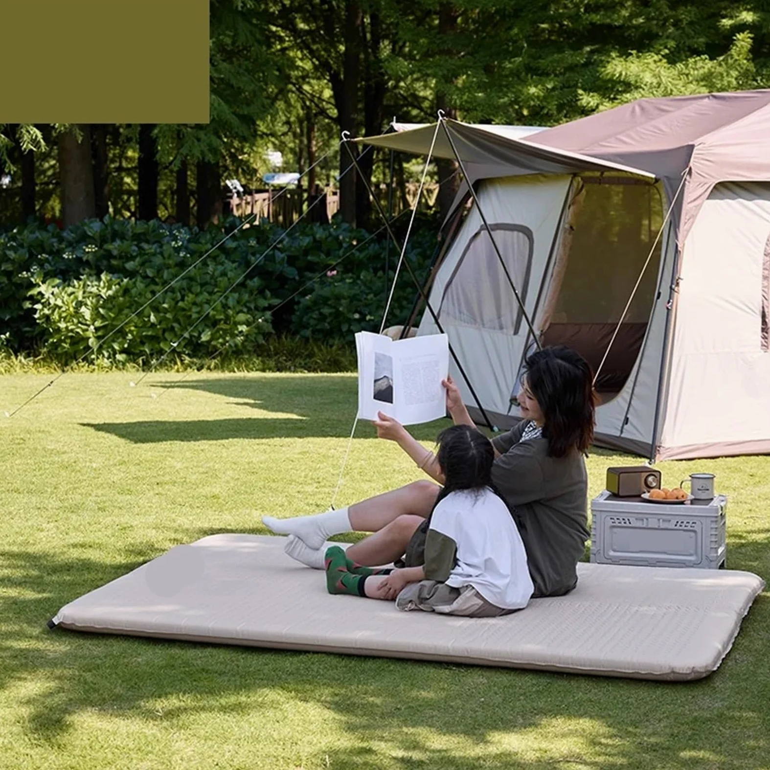 Colchoneta de Camping autoinflable Estera Plegable for Acampar al Aire Libre