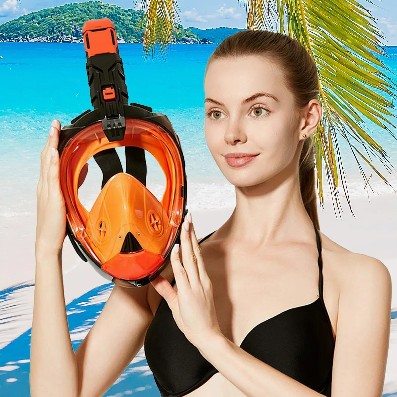 Full Face Snorkel Cover - Dry Top Airflow Technology, Wide Vision Lens, Ergonomic Silicone Seal, Easy Breathing Safety Design | Snorkeling Adventure, Beach Diving, Exploration, Outdoor