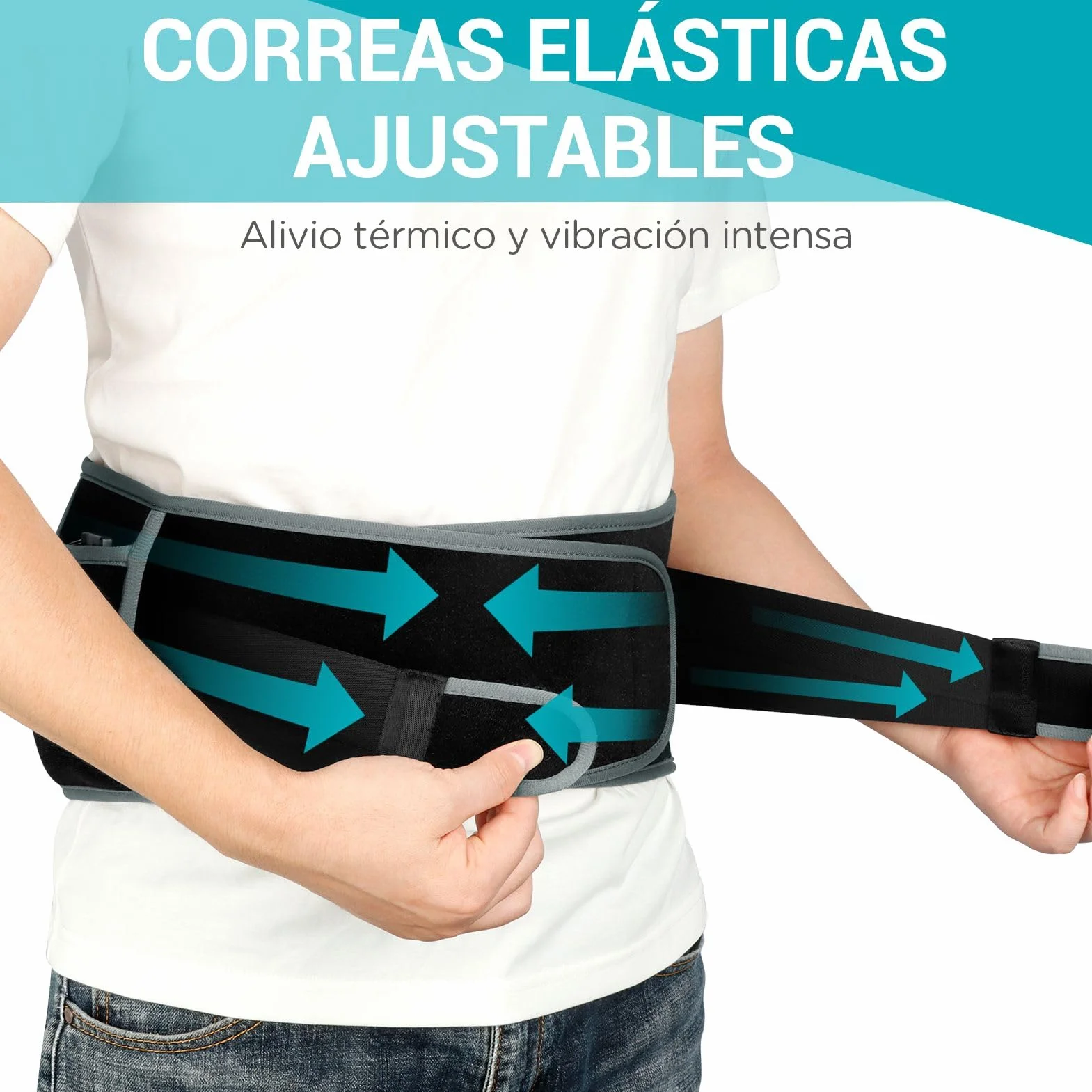 Comfytemp Almohadilla Eléctrica Lumbar Inalámbrica con 3 Modos de Calefacción y Masaje, Faja Térmica para Zona Lumbar y Abdominal
