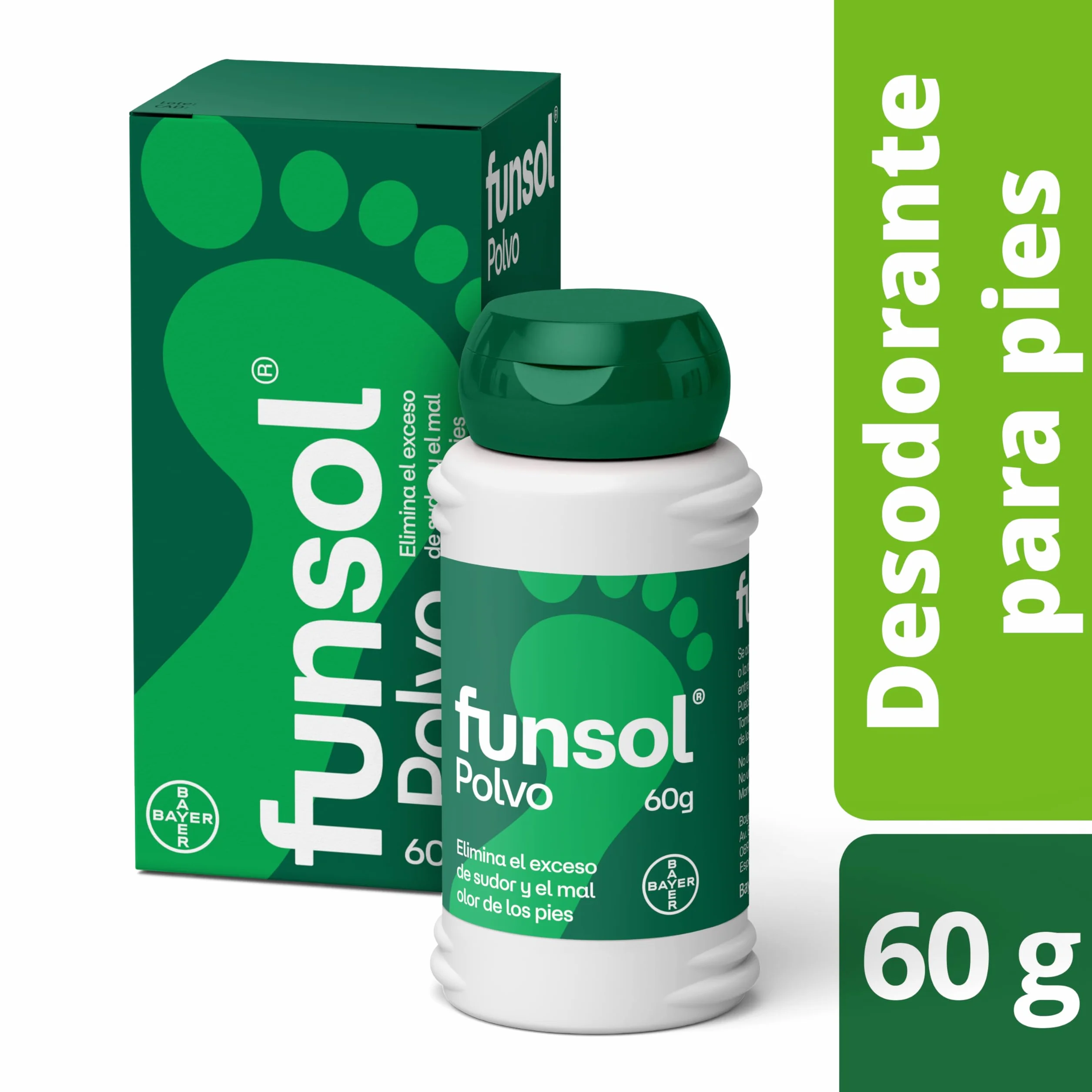 Funsol Desodorante para Pies en Polvo 60 g Reduce Sudor Excesivo Elimina Mal Olor