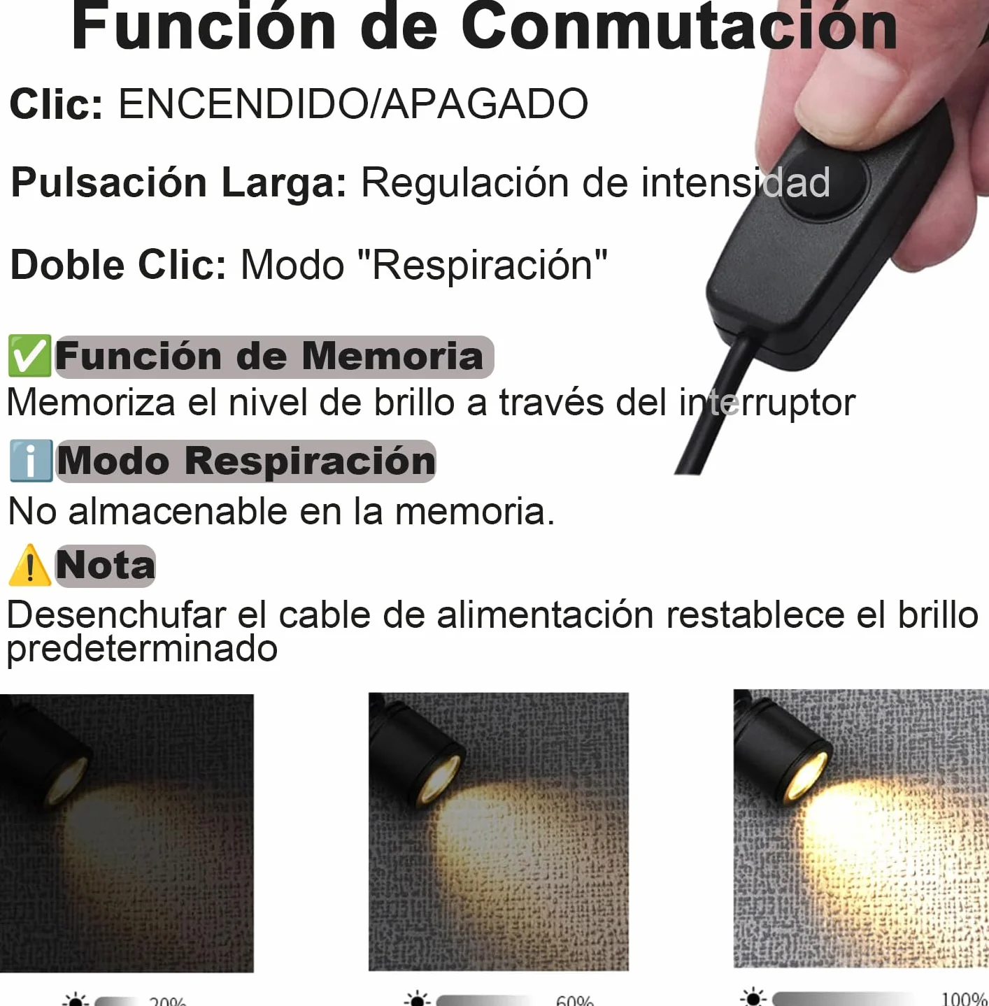 Mini focos LED USB 3000K blanca cálida rotativo 360° para escaparate hogar decoración joyas pintura vitrinas 8 piezas