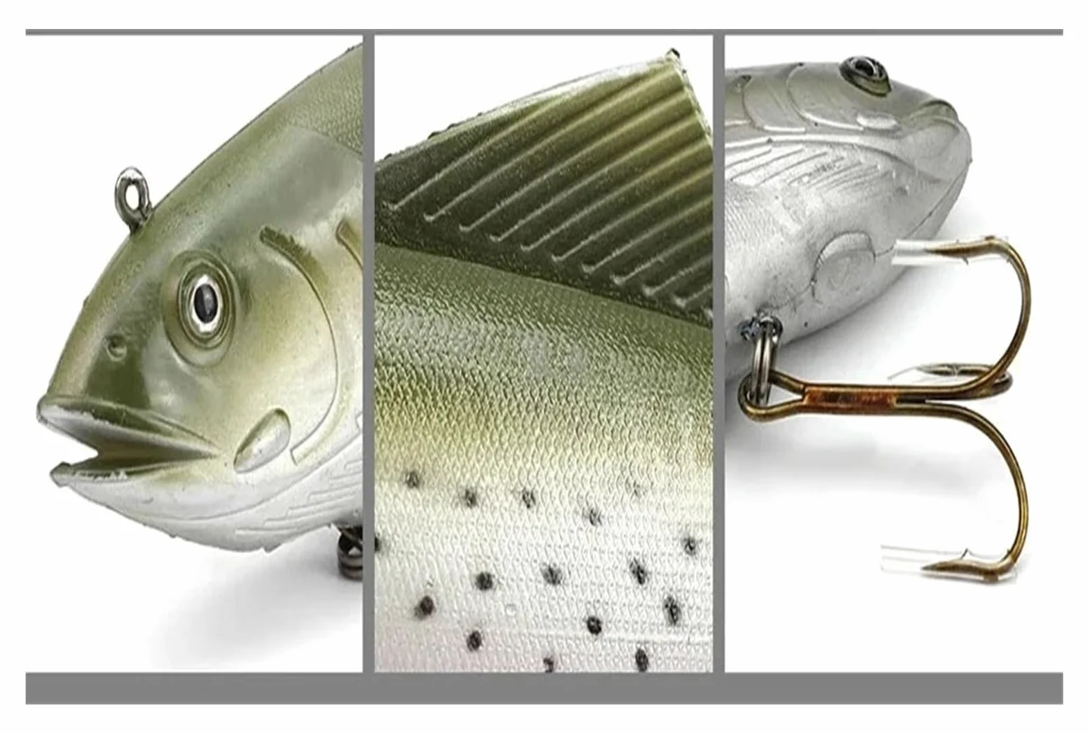 Señuelos Pesca Cebo Suave de Aguas Profundas, 30cm, Pesca en el mar, tamaño Grande, señuelo de pez simulado con 3 Ganchos, cebos Artificiales, Swimbait, Cebo con manivela, 1 Uds. Cebo Artificial