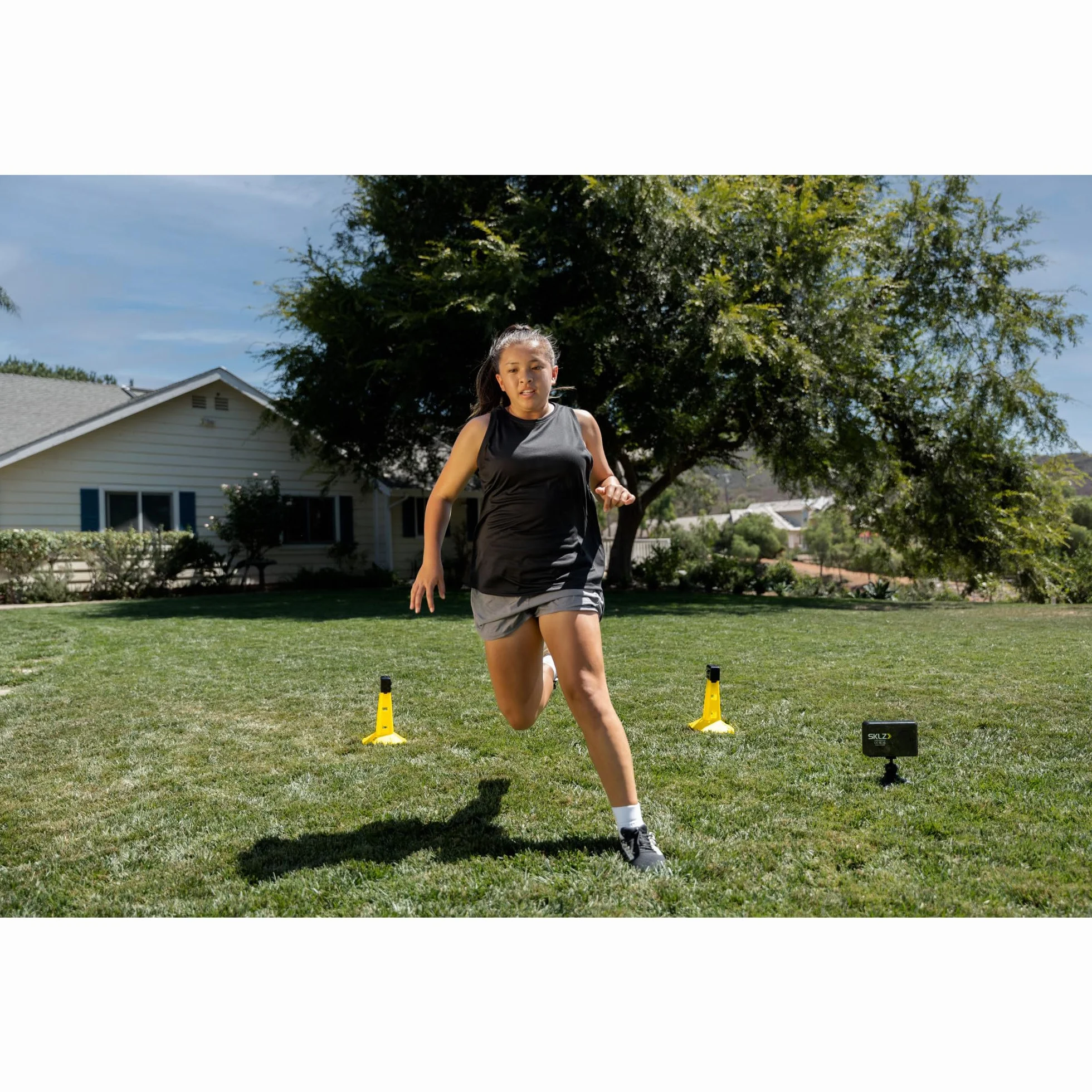 SKLZ Puertas de Velocidad Sistema de Entrenamiento con Sensores Cronómetro Bolsa de Transporte 45.72 Metros 50 Tiempos Interior Exterior Agilidad Potencia