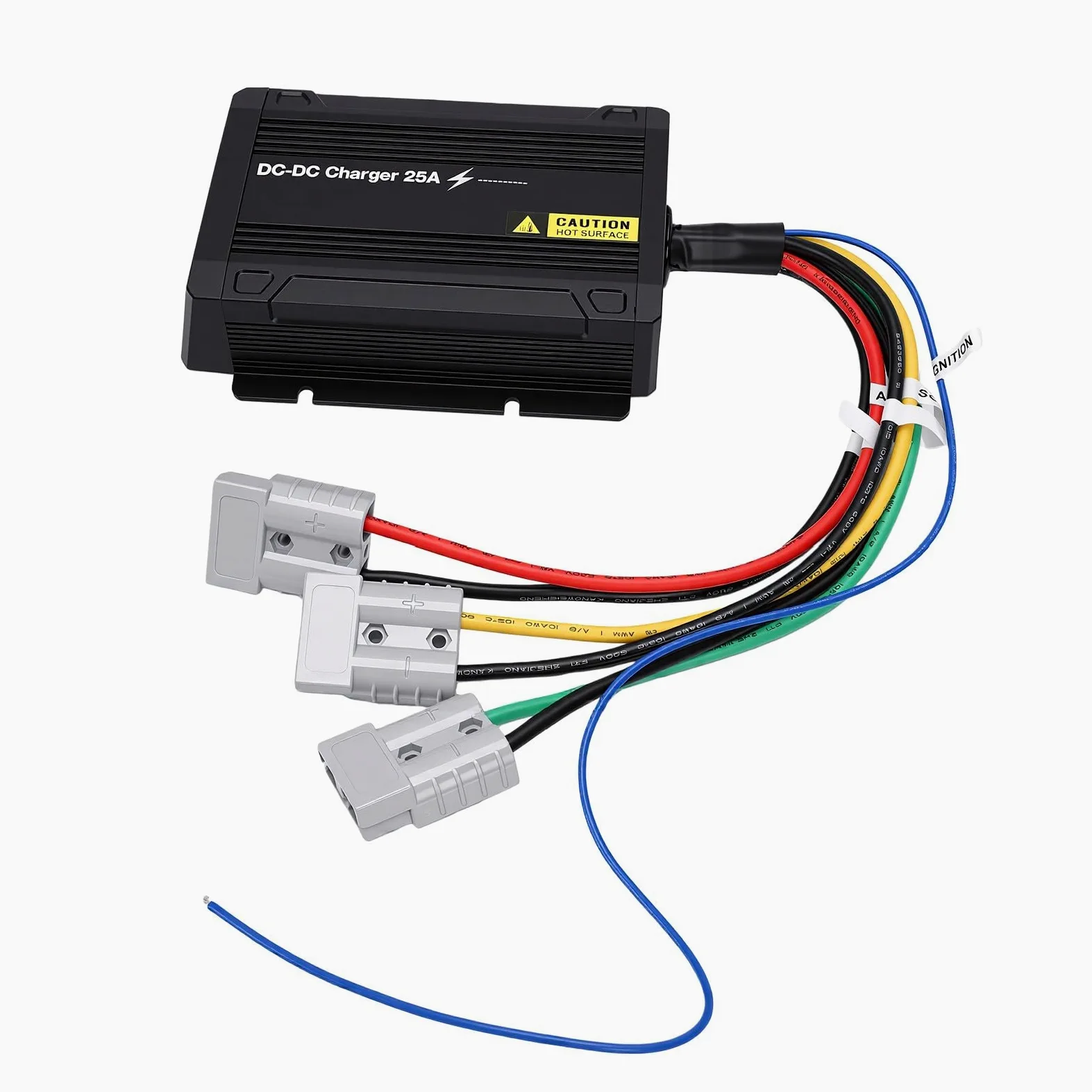 FTVOGUE Cargador de Batería CC a CC 25A MPPT Entrada Dual Solar | Aleación de aluminio, entrada solar MPPT, uso marino RV, compatibilidad Gel AGM LFP, resistencia al agua IP68, control de 3