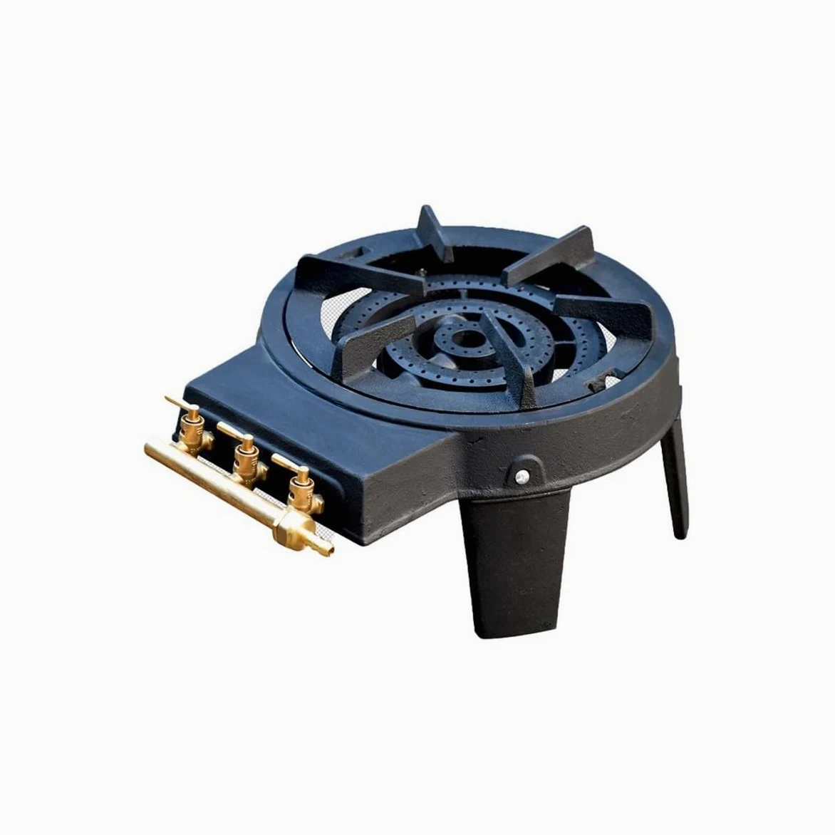 Hornillo de gas para camping 4 pies 8,6 KW con 3 quemadores de gas butano o propano, hierro fundido genuino