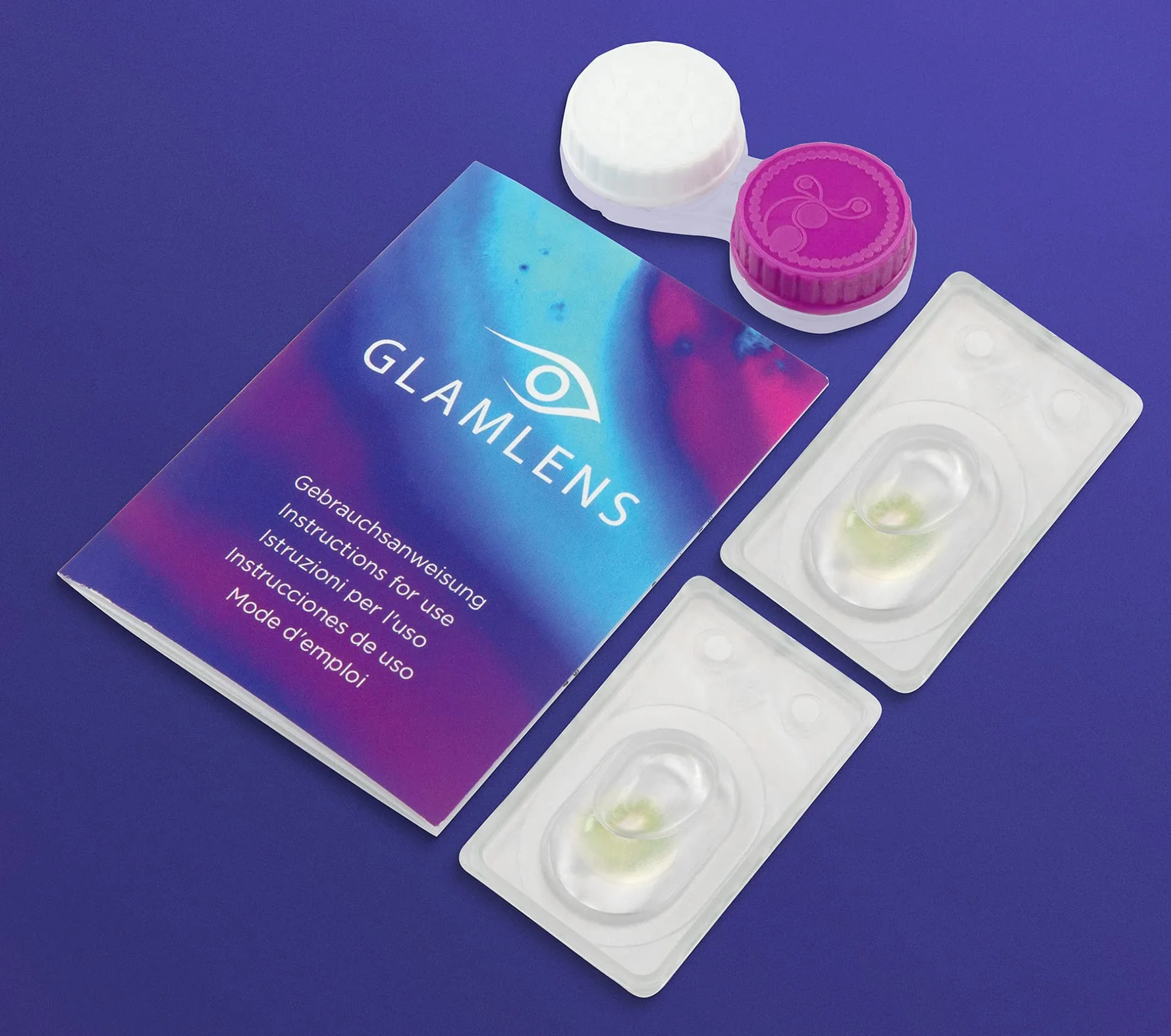 GLAMLENS Bozen Green lentillas de color verdes 1 par 90 Días Sin Graduación hidrogel de silicona