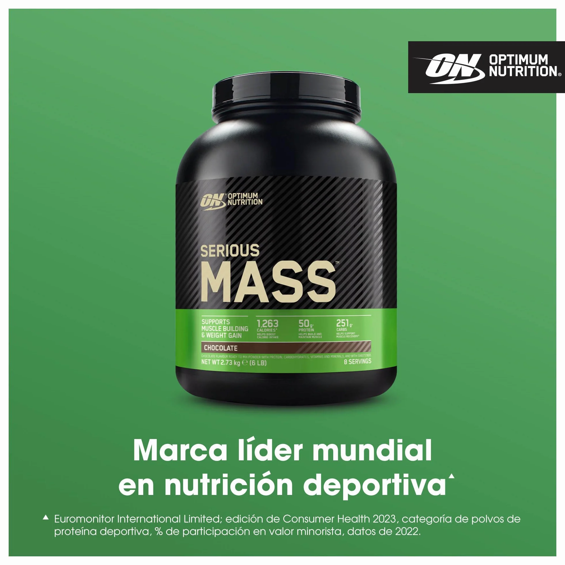Optimum Nutrition Serious Mass Proteína para Ganar Peso, Chocolate, 2.73kg