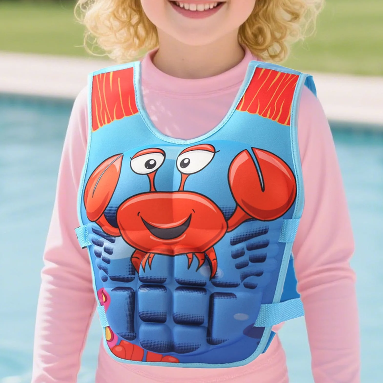 Chaleco de Natación Infantil - Bañador Infantil Anime Musculoso - Traje Flotante De Dibujos Animados | Playa Piscina Parque Acuático Rafting Surf Vela Clubes Zona Piscina Orilla del Lago
