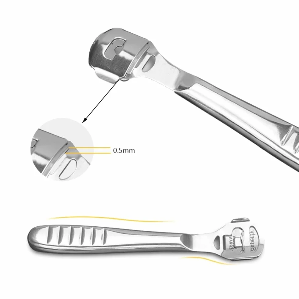 Rallador de Pie Pedicura, Kit Profesional con 10 Cuchillas de Acero Inoxidable