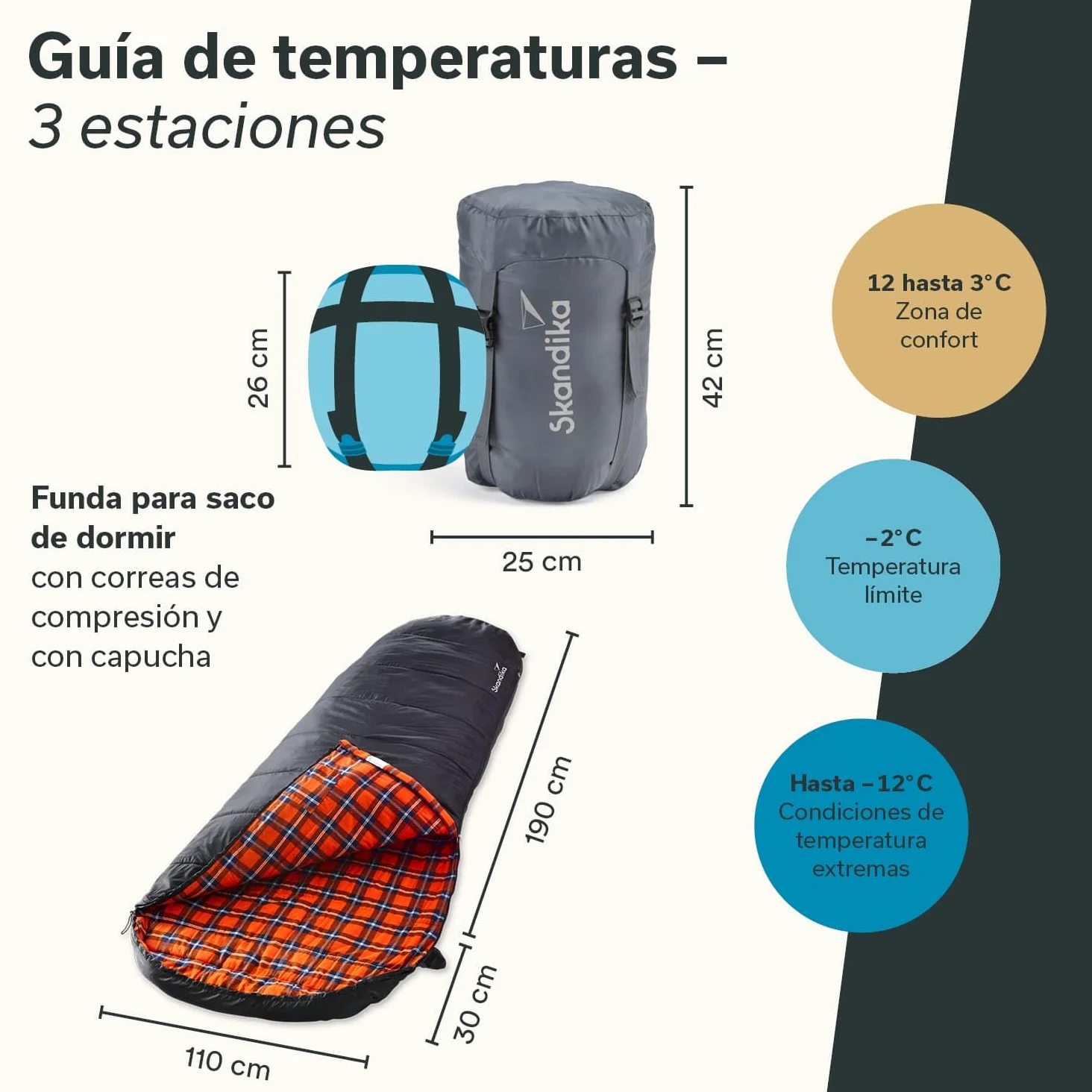 Skandika Saco de dormir Vegas franela | XXL de saco de dormir momia | Sleeping Pod | 220 x 110 cm, ranura para de cremallera, franela de lujo Forro | acoplable (Negro)