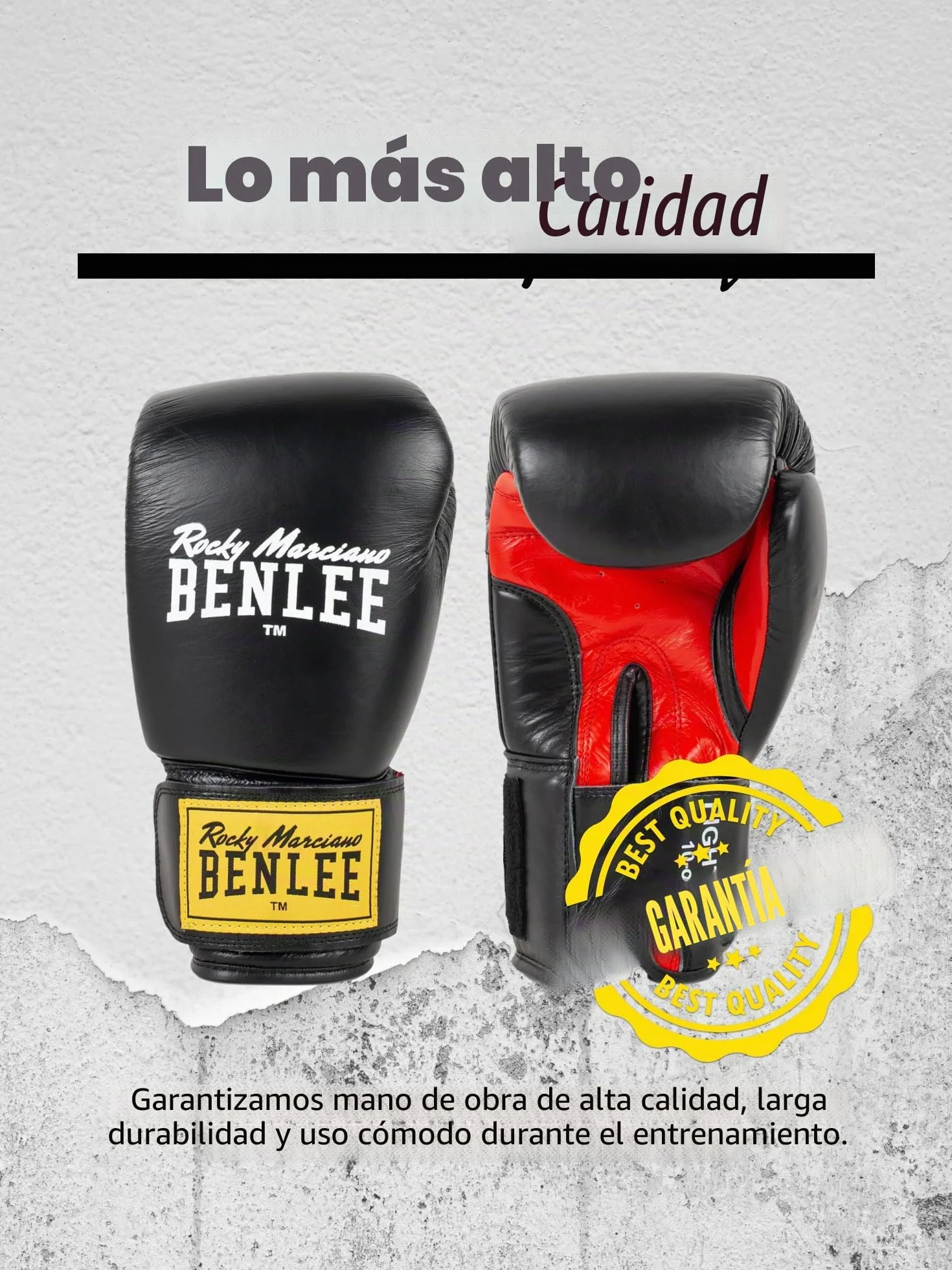 Ben Lee Benlee Guantes de Boxeo Negro