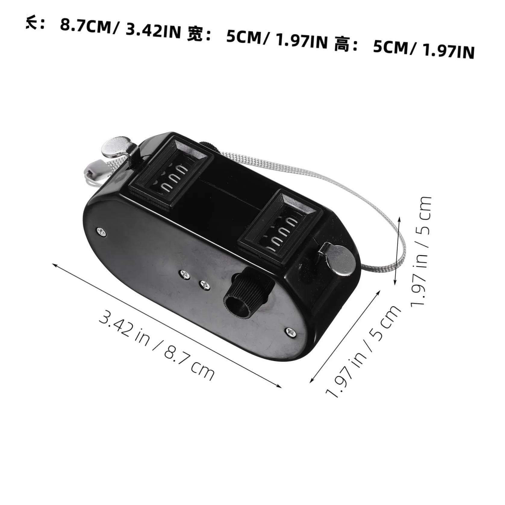 Contador de mano doble con dos funciones de conteo, clicker mecánico portátil para béisbol, golf y eventos deportivos, compacto, duradero, números legibles, negro