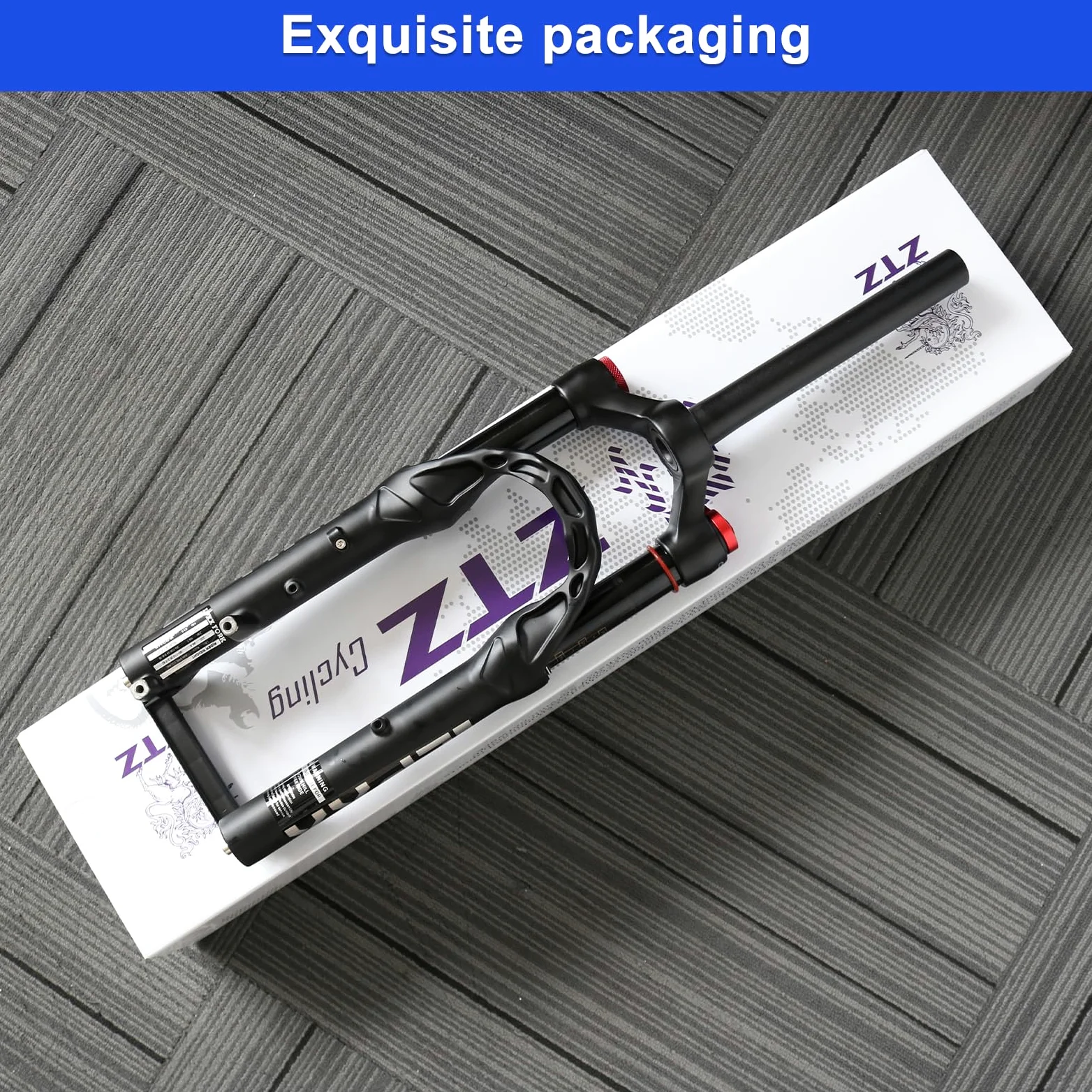 Horquilla de suspensión neumática de bicicleta de 20 pulgadas, 120 mm de viaje, horquilla QR MTB de 9 mm, tubo recto de 1 1/8 pulgadas, bloqueo manual, horquilla delantera de freno de disco