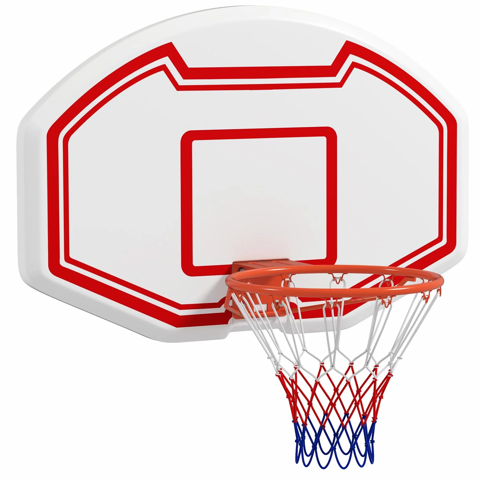 GOPLUS Canasta de Baloncesto de Montaje en Pared, Tablero de PE 91x61 cm, Aro Estándar de 45 cm