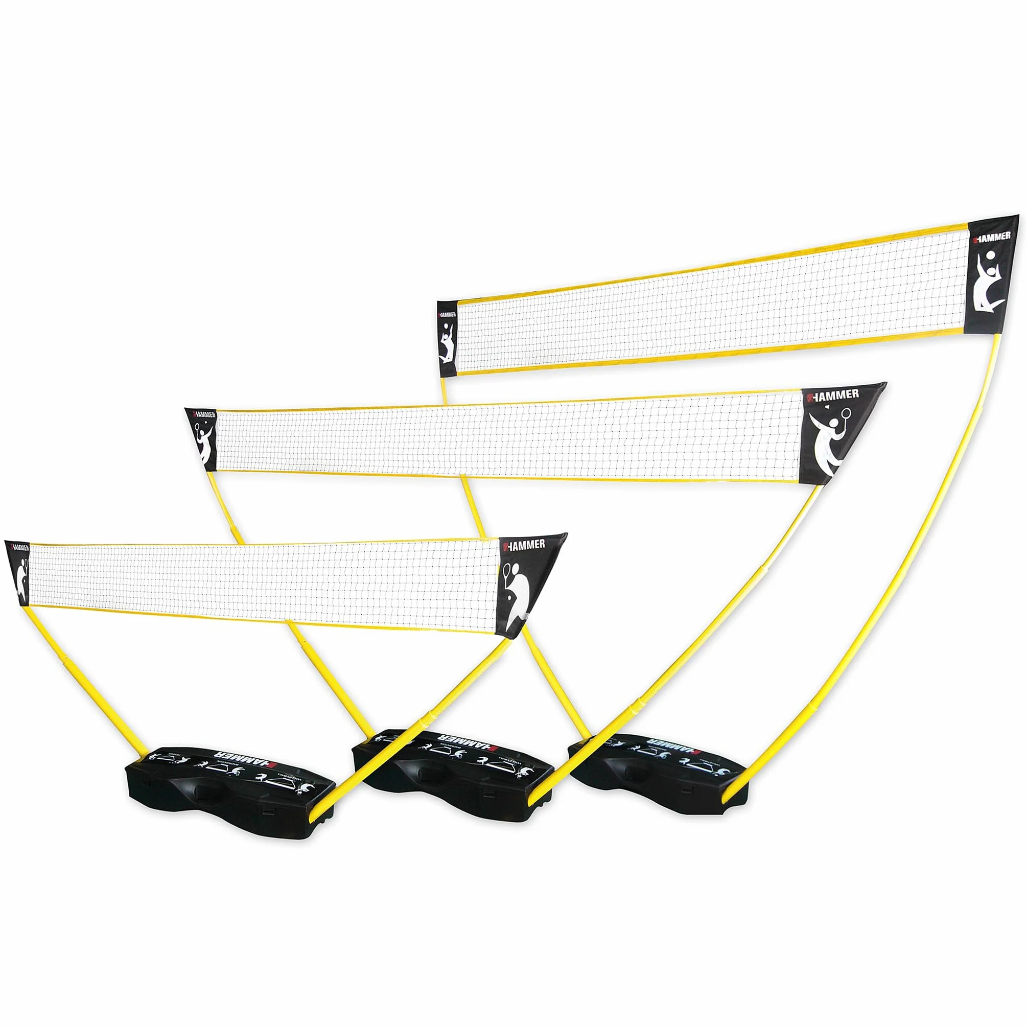 Hammer Set de Red 3 en 1 - Red Móvil de Voleibol, Bádminton y Tenis