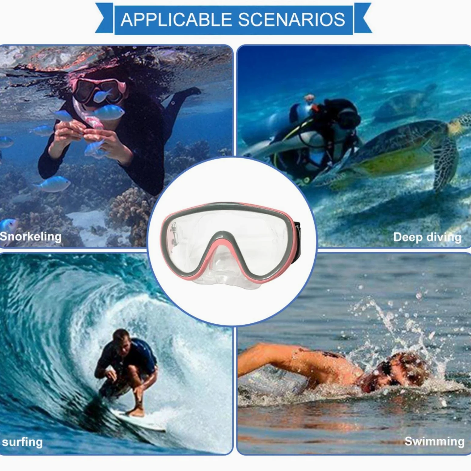Gafas de natación, Gafas de natación Antideslizantes for Adultos, Deportes acuáticos, Buceo, esnórquel, Gafas, Accesorios