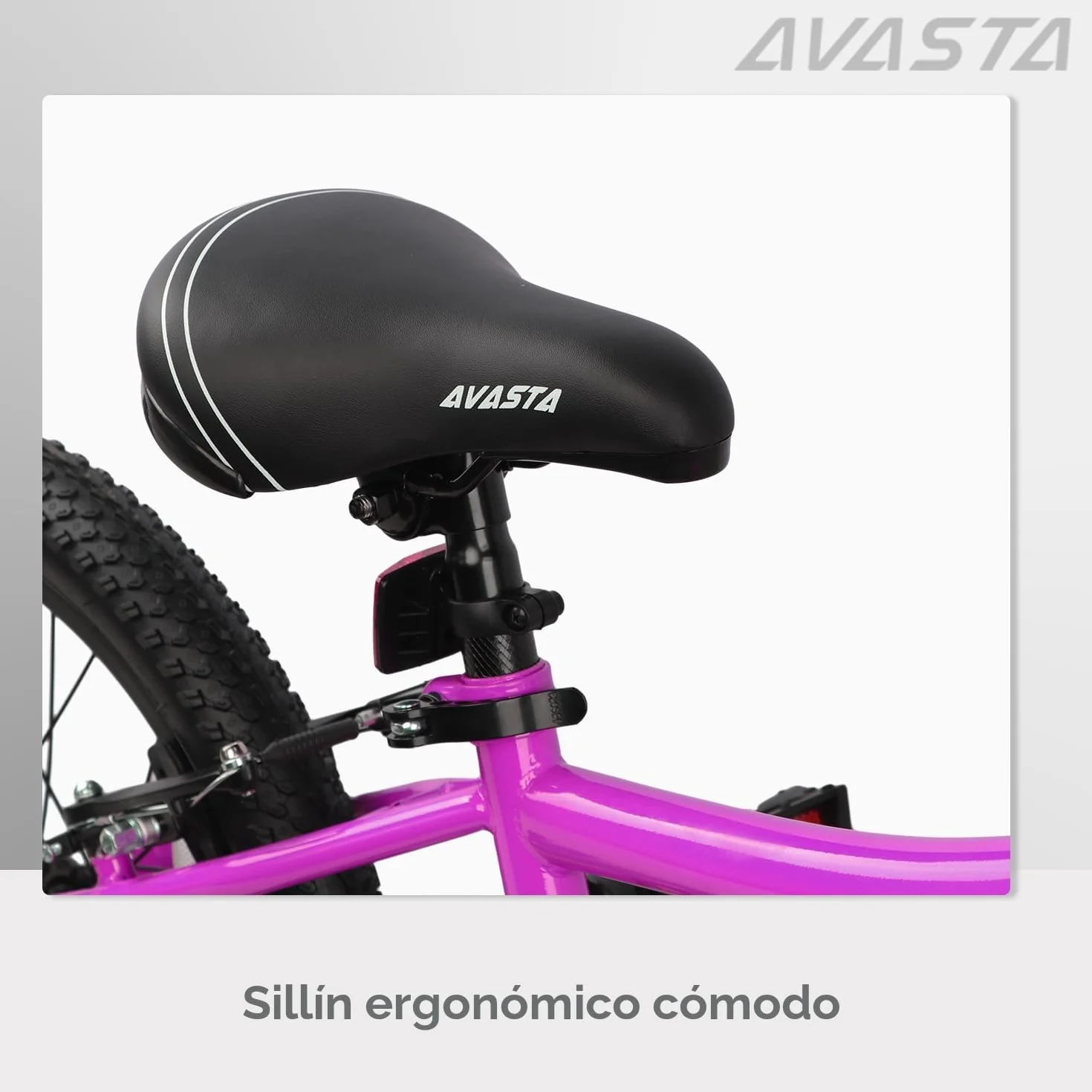 AVASTA Bilbo Bicicleta Infantil de 18, 20 y 24 Pulgadas para niños y niñas de Entre 5 y 14 años, con Manillar y sillín Ajustables, Dos Frenos V-Brake y un Soporte