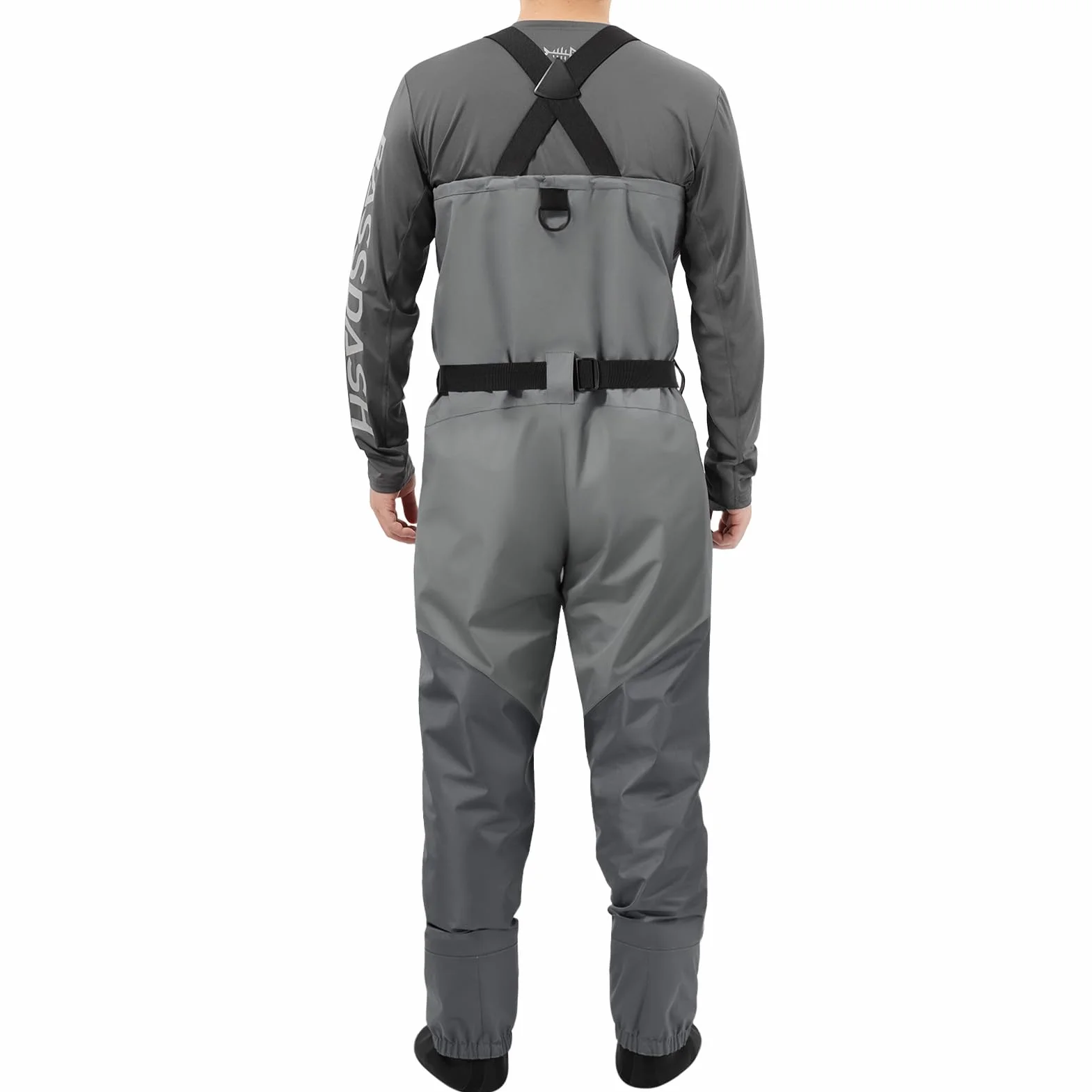 Bassdash Flex Hombre de Nylon Transpirable Vadeadores de Pecho Impermeable de Pesca con Mosca Calcetín de Pie para la Caza de Peso Ligero