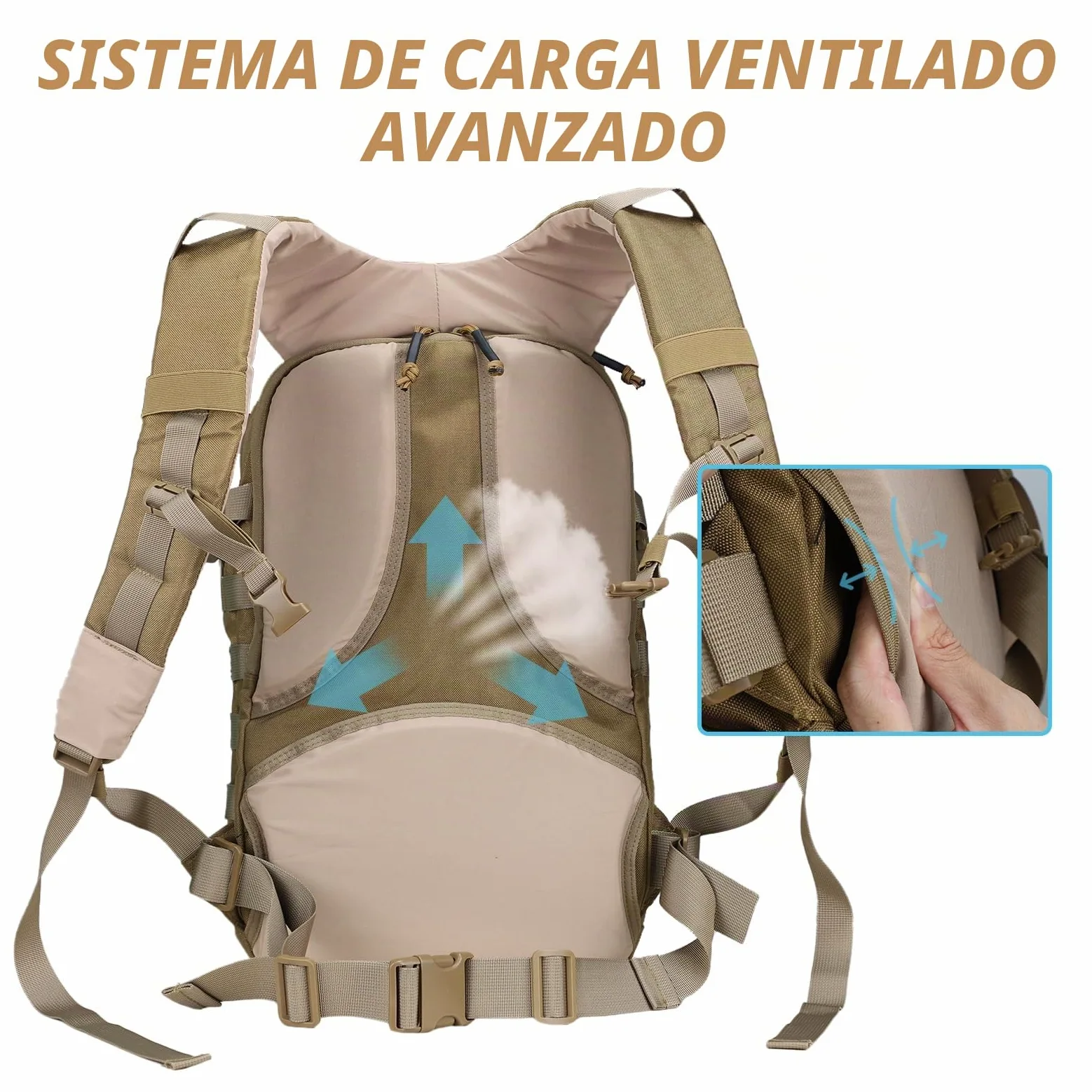 MGFLASHFORCE Molle Mochila Tactica Militar Policial Militares Hombre 30L, Compartimento De Computadora Portátil De 15.6"