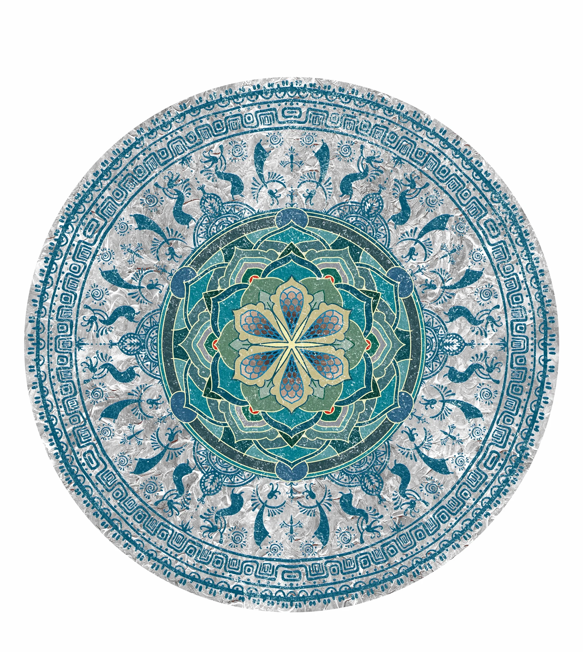 Esterilla de yoga redonda grande de 12,7 x 3,5 mm, extra gruesa, ultra cómoda, antideslizante, esterilla de meditación