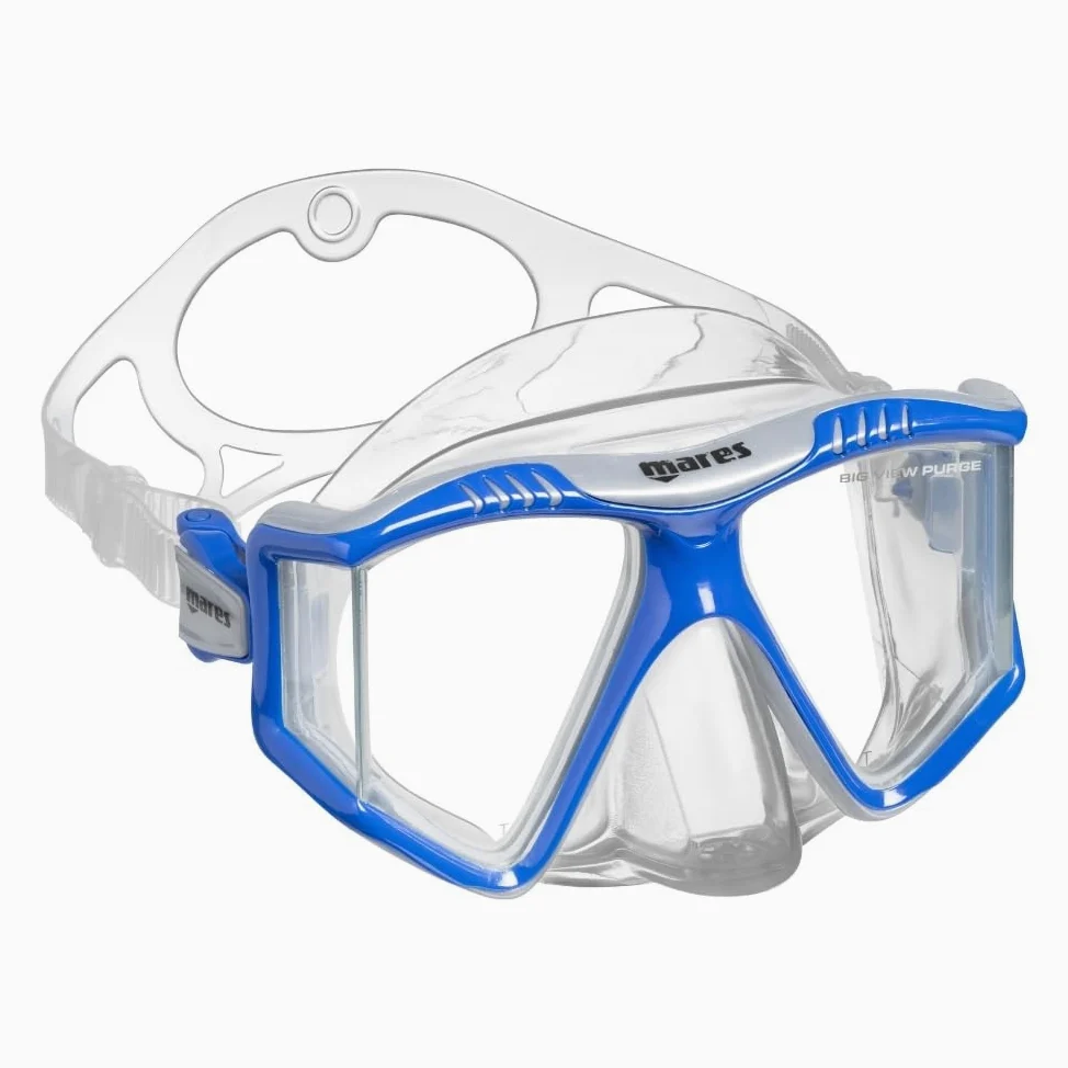 Mares Combo Big View Purge Dry - Kit de máscara de Tubo para Adulto, 4 Vasos, visión panorámica, Snorkel seco