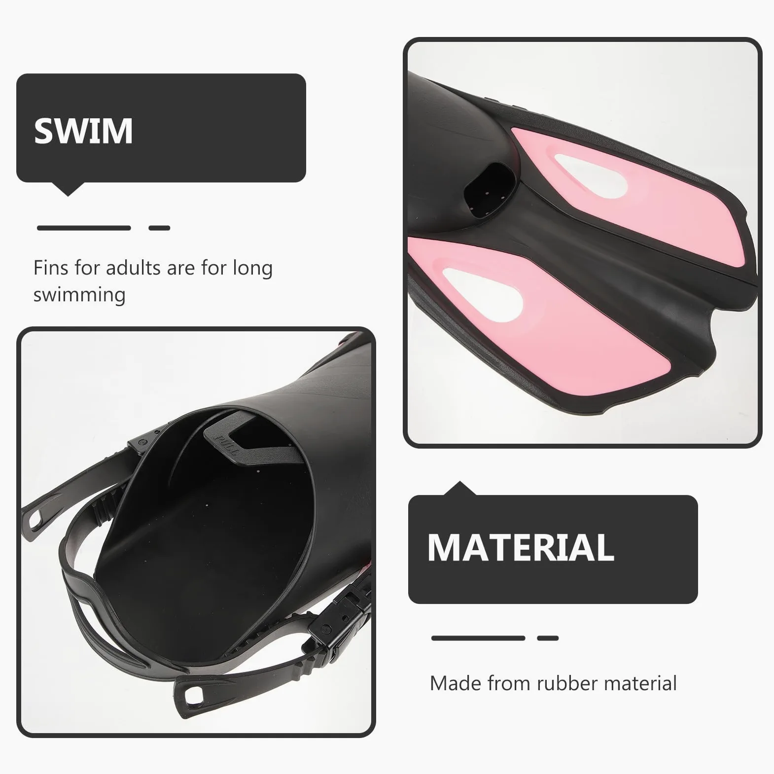Aletas de Buceo Ajustables para Adultos, Silicona, Rosa L/xl, 1 Par | Aletas de Entrenamiento de Natación, Talón Abierto, para Buceo y Ejercicios en Piscina