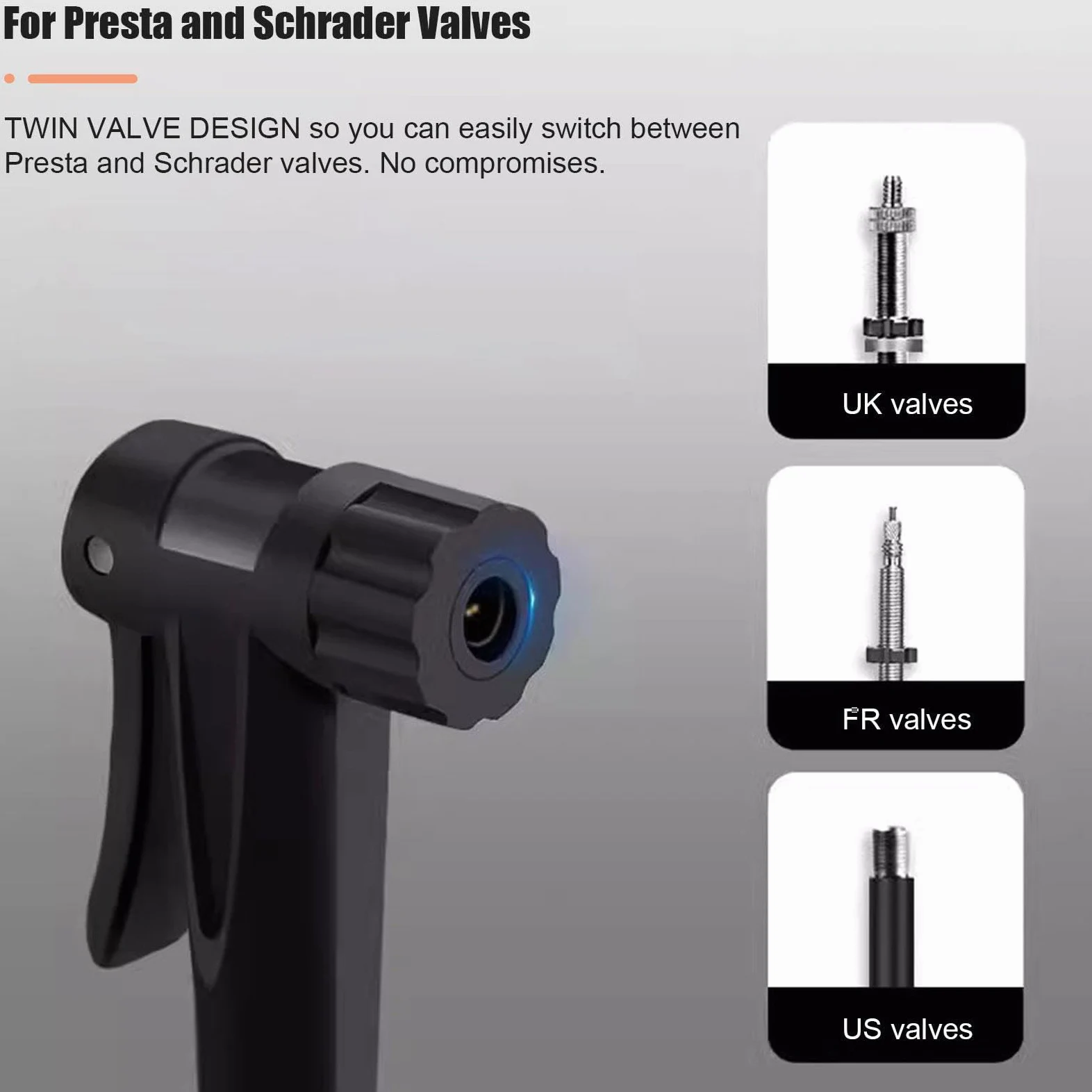 Bomba de Bicicleta con Alta Presión y Manómetro de 16 Bar/230 PSI - Bomba de Suelo para Bicicleta Compatible con Válvula Presta y Schrader - Bomba de Neumáticos