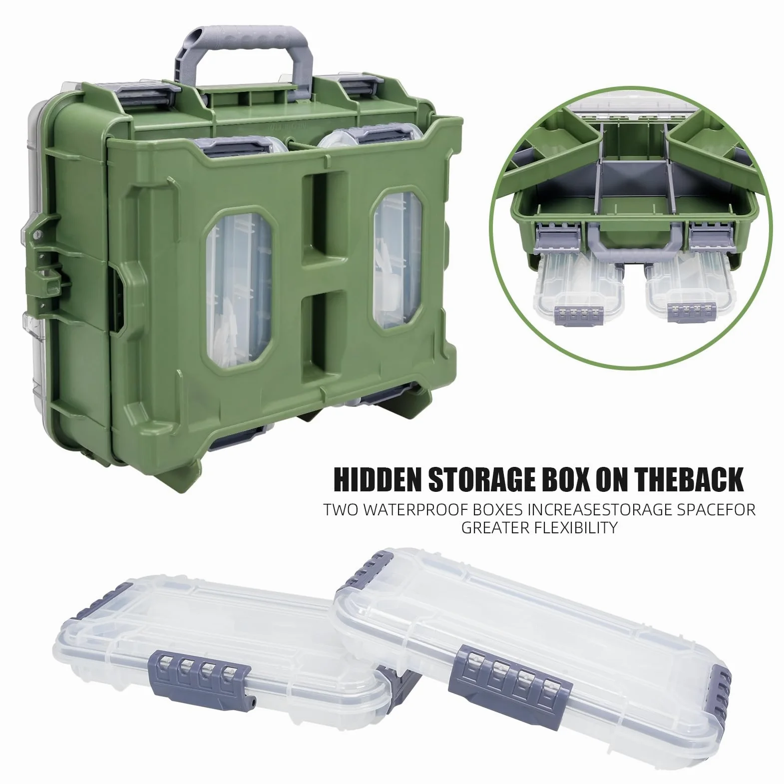 SeaKnight Caja de aparejos de pesca impermeable de 3 niveles, cierre seguro, ABS duradero y compartimentos ajustables, organizador de almacenamiento para carpas, lubina, equipo de pesca de agua dulce
