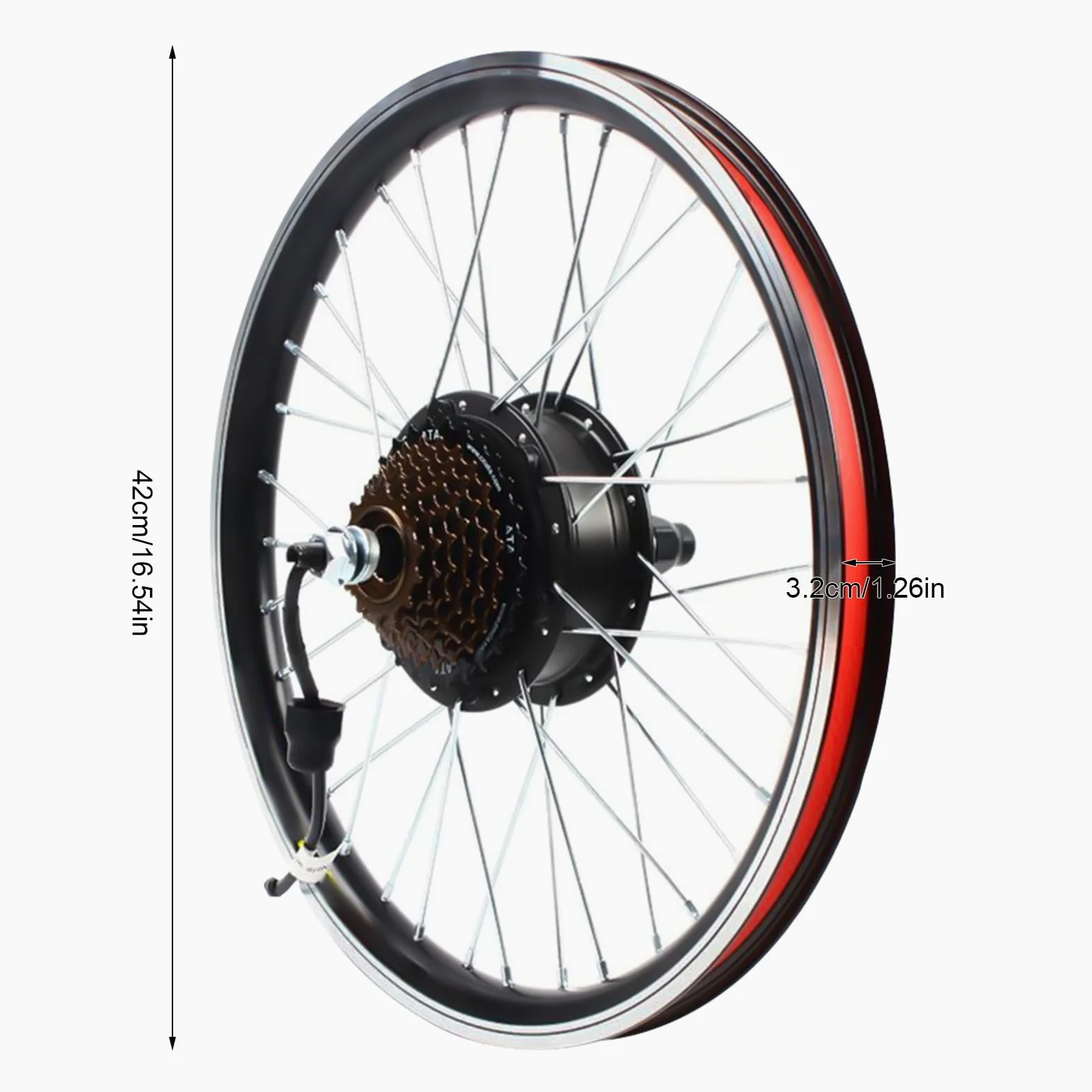 Kit de conversión de bicicleta eléctrica de 20 pulgadas 36 V 250 W – Kit de conversión de rueda trasera de motocicleta con pantalla LED – conversión de bicicleta eléctrica para viajes diarios y