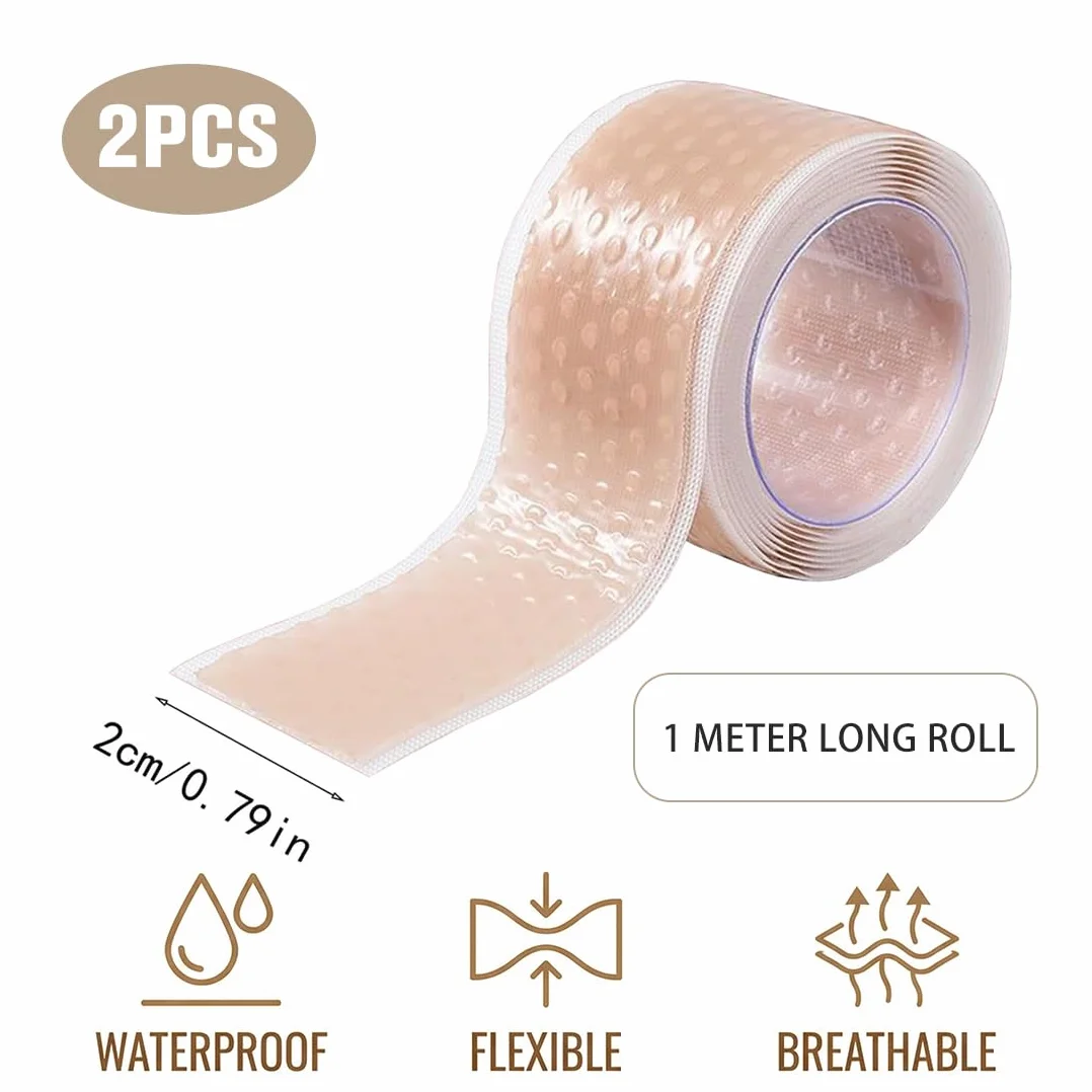 Tiritas Ampollas Pies 2 Rollos 2CM×1M Anti-ampollas Adhesivas Talón