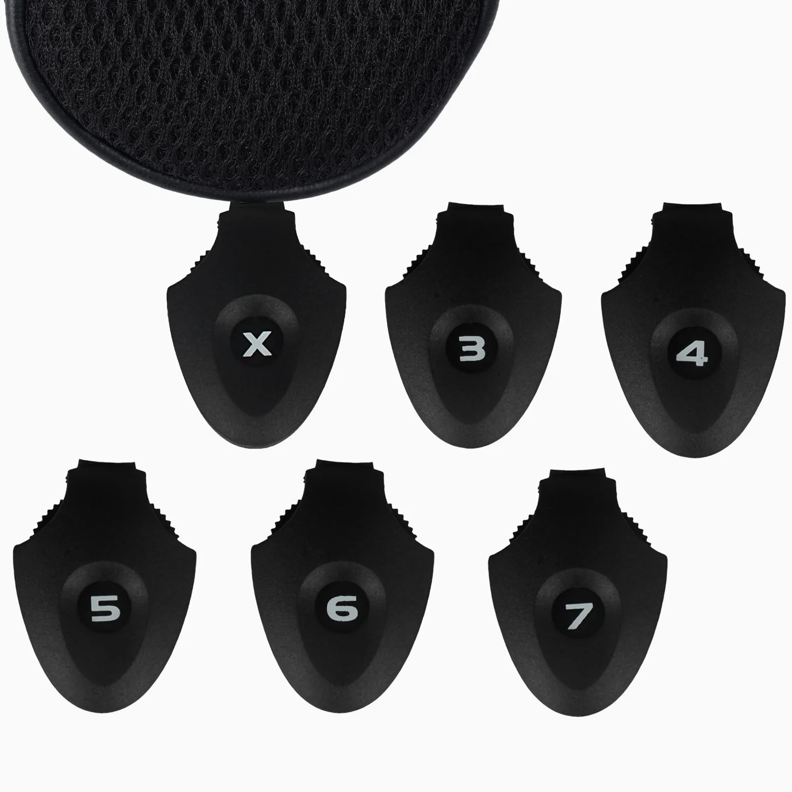Juego de 4 fundas para cabezales de palos de golf con números intercambiables. De Andux. Juego de 4 unidades.