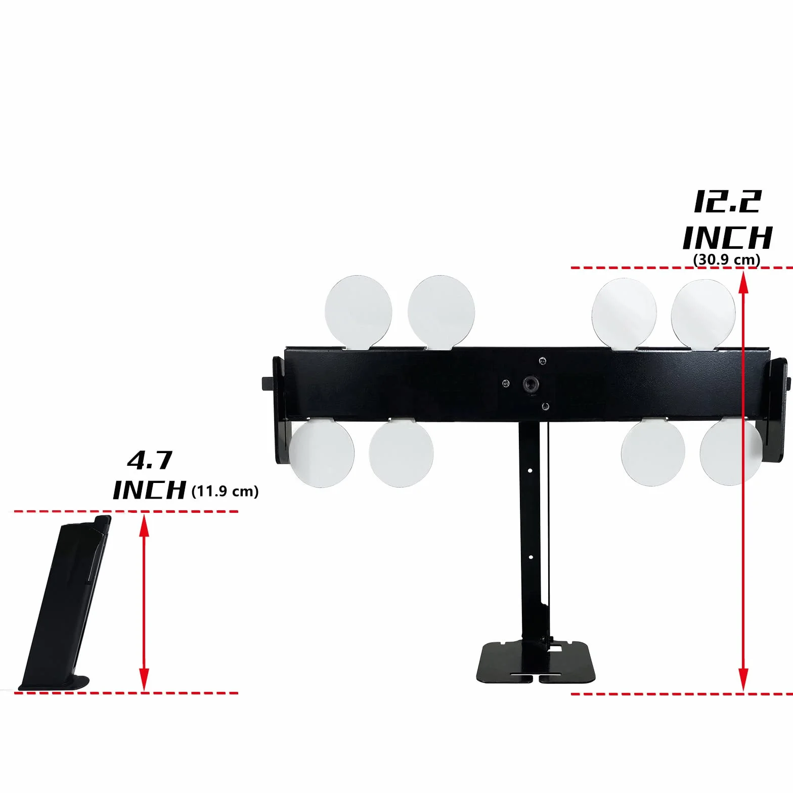 Atflbox Soporte de Objetivo de Tiro de Metal con 8 Placas de Acero para Pistolas Airsoft BB