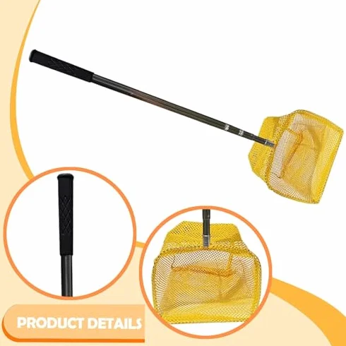 Bolsa de red para recoger pelotas de tenis de mesa con mango de acero inoxidable, herramienta de entrenamiento ajustable para recoger y almacenar eficientemente