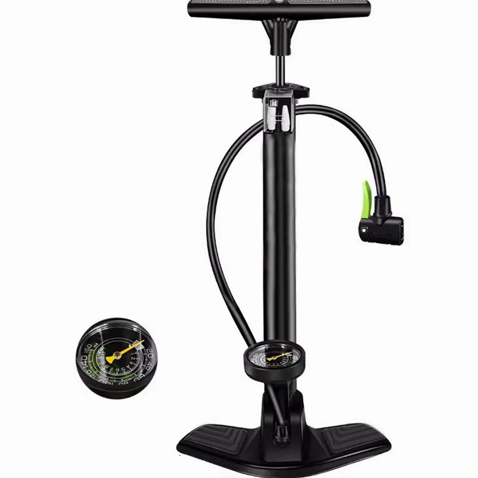 Bomba de Piso para Bicicleta con Manómetro - Bombas de Aire Portátiles con Válvula Presta y Schrader para Neumáticos, Pelotas, Globos E Inflables de Bicicleta de Montaña de Carretera
