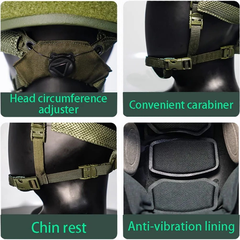 Con La Bolsa Almacenamiento Casco 1,3 KG De Alta Resistencia NIJ IIIA Kevlar Casco Antibalas Militar Rápido, 10 Mm De Espesor, Para CS Al Aire Libre Táctico Airsoft Paintball Juego Caza ( Color : T )