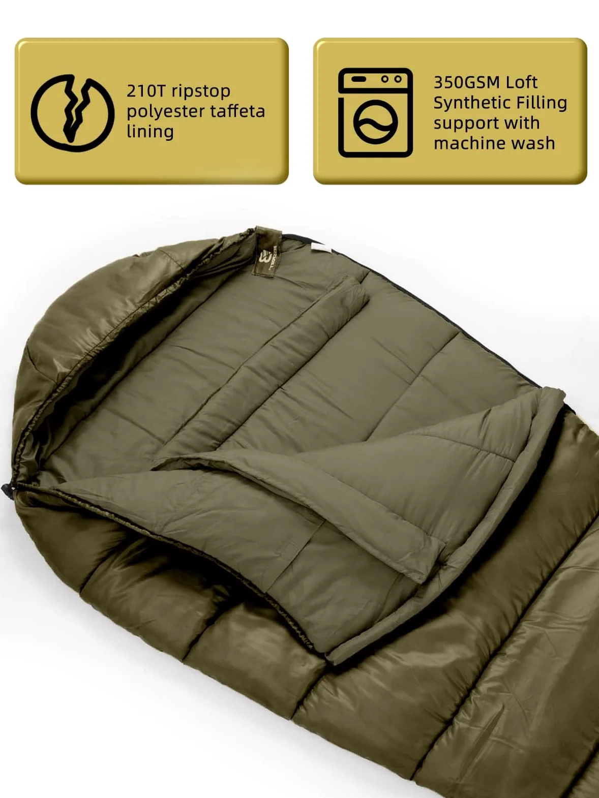 Bessport Saco de Dormir para Acampar para Adultos 3 Estaciones Ultraligero en Ligero Saco de Dormir de Momia cálido y cómodo para Trekking Deportes y Actividades al Aire Libre Senderismo