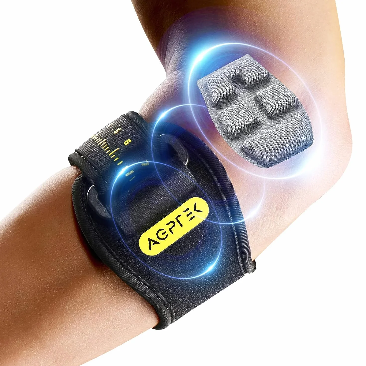 AGPTEK Coderas Epicondilitis Ajustable Antideslizante para Tendinitis Alivio del Dolor Tenis Golf Padel Gym