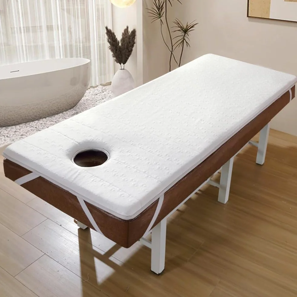 Topper de Colchón de Espuma Viscoelástica con Orificio Antideslizante 4 cm, 70x185 cm, Blanco